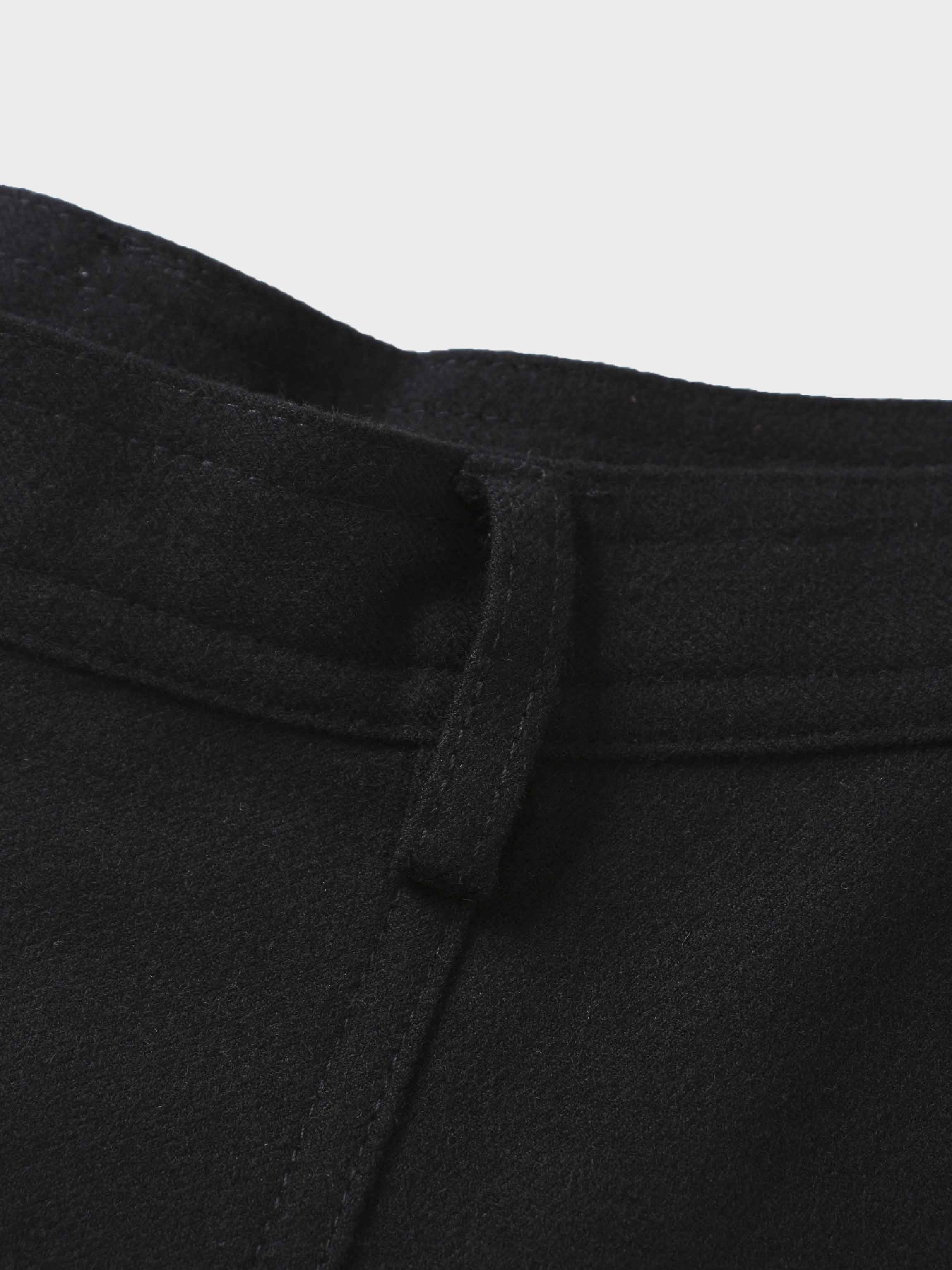 Wool Blend Yoke Skirt 26"-Black