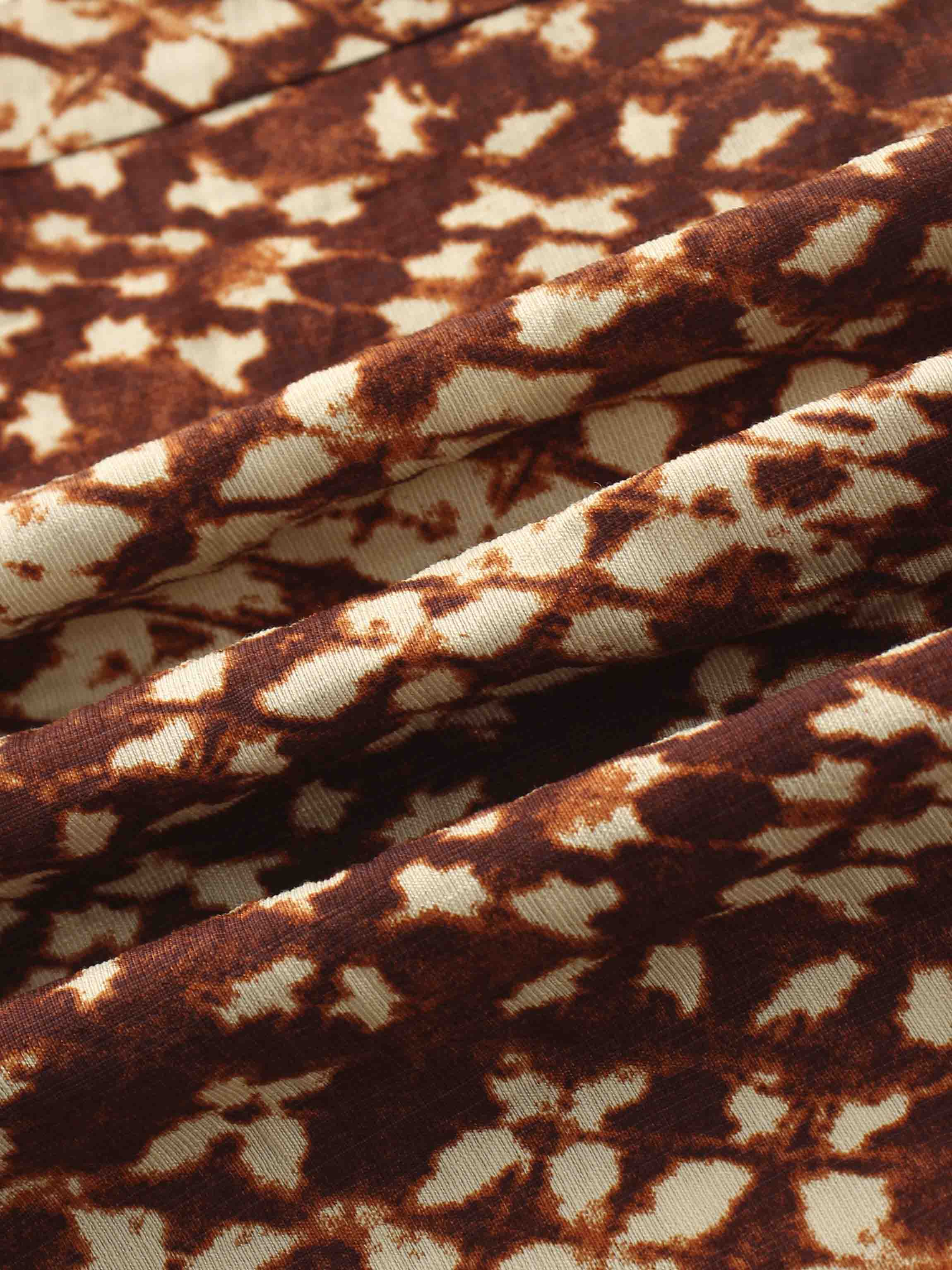 Basic Belted A-Line Dress-Brown Speckled