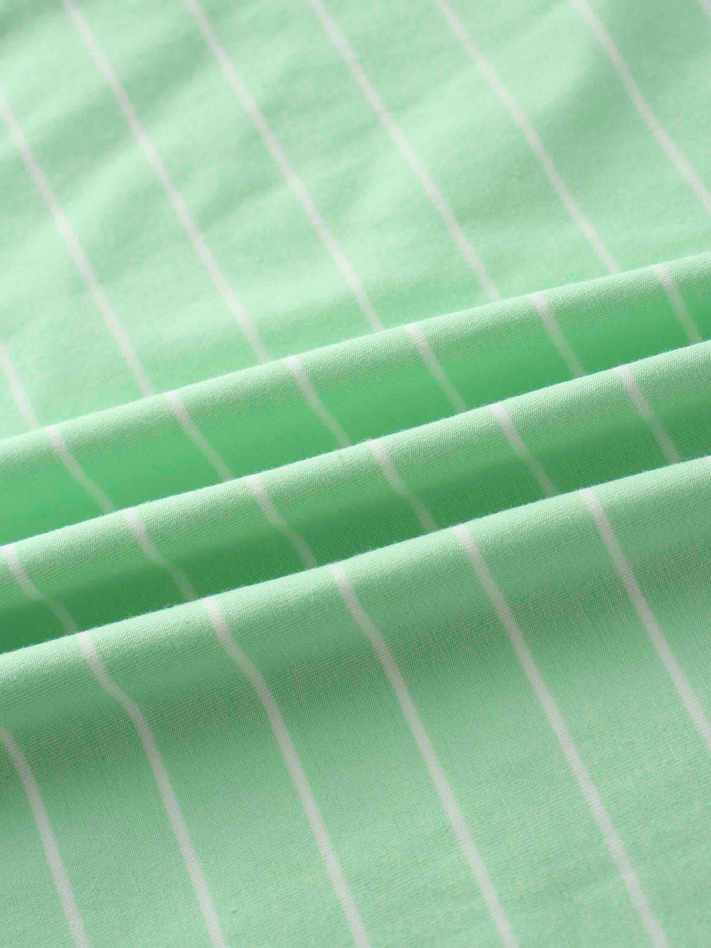 Striped Collar Snap Tee-Mint/White