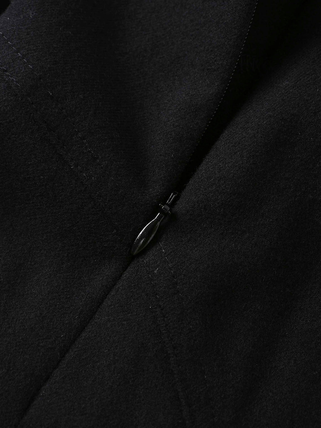 Wool Blend Yoke Skirt 26"-Black