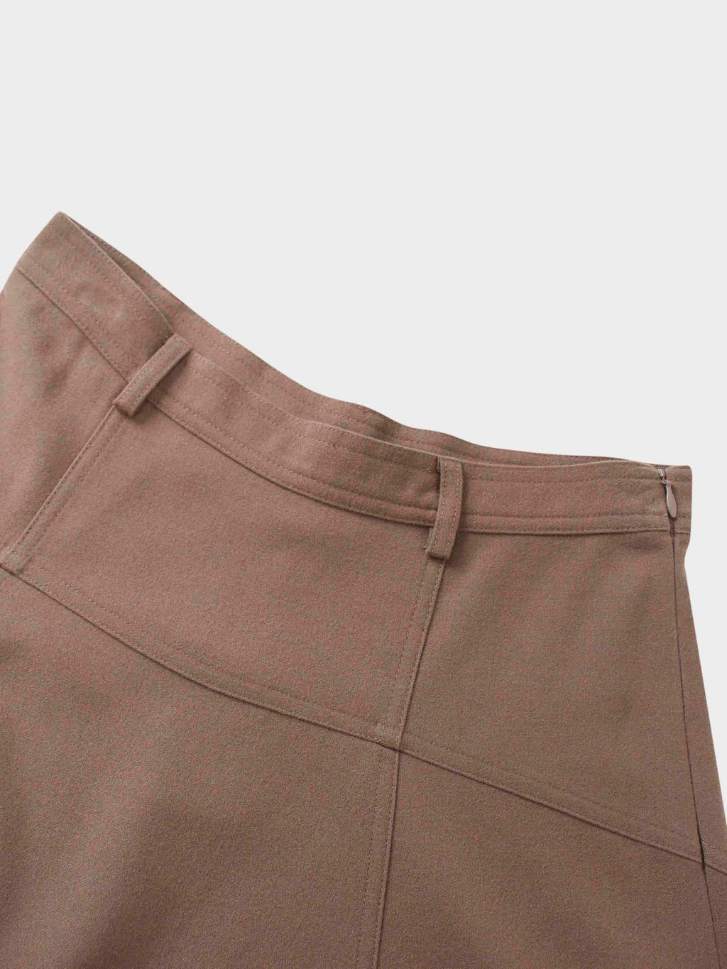 Wool Blend Yoke Skirt 26"-Mocha Mousse