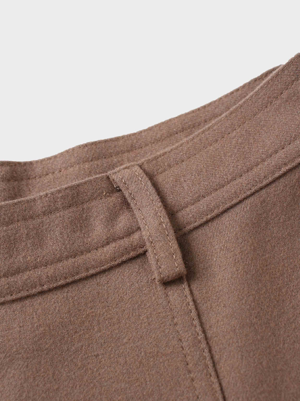 Wool Blend Yoke Skirt 26"-Mocha Mousse