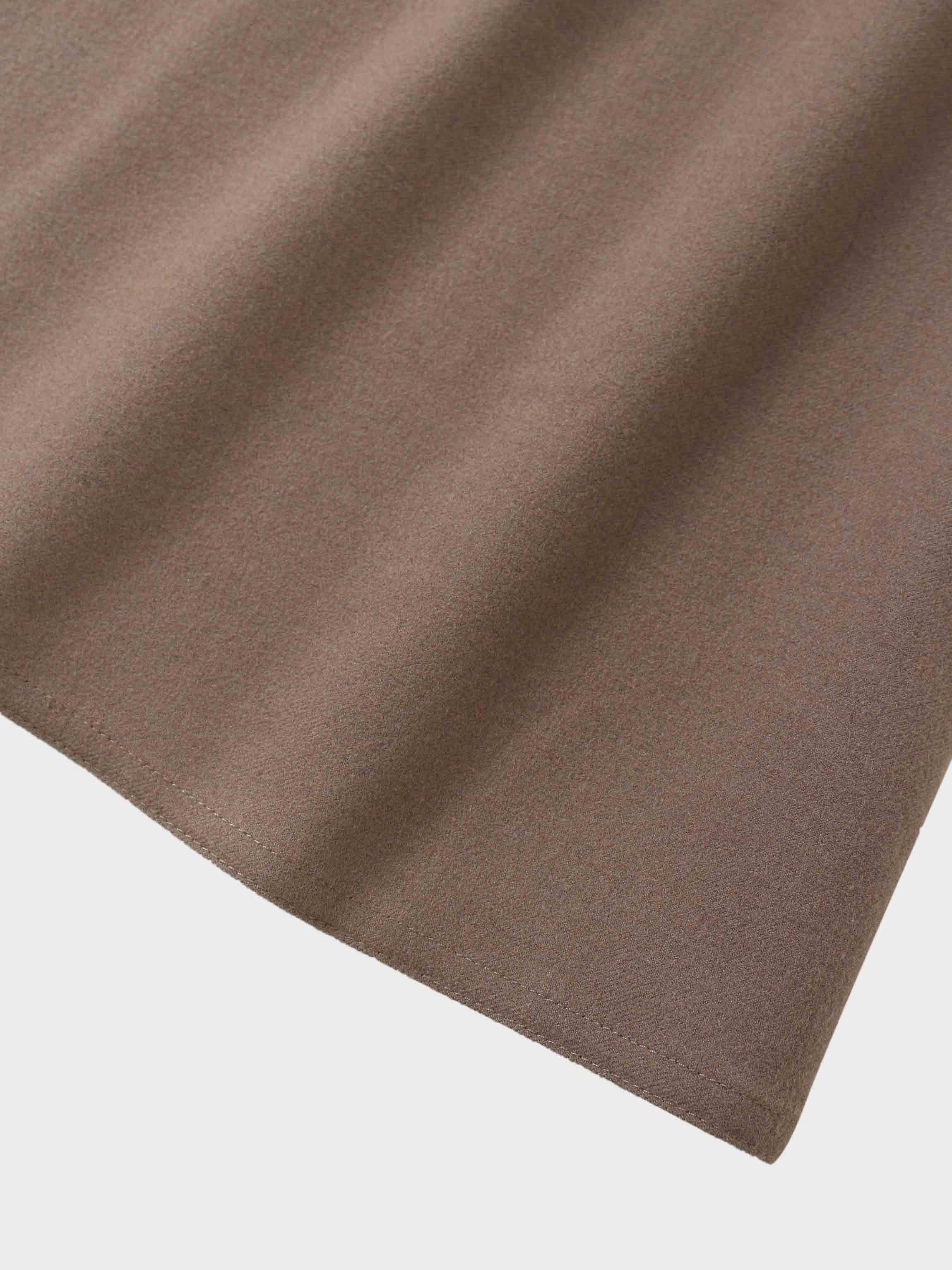 Wool Blend Yoke Skirt 37"-Mocha Mousse
