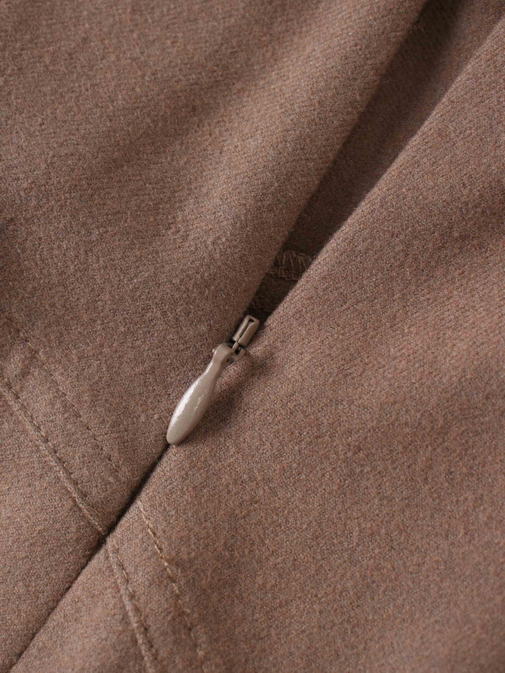 Wool Blend Yoke Skirt 26"-Mocha Mousse