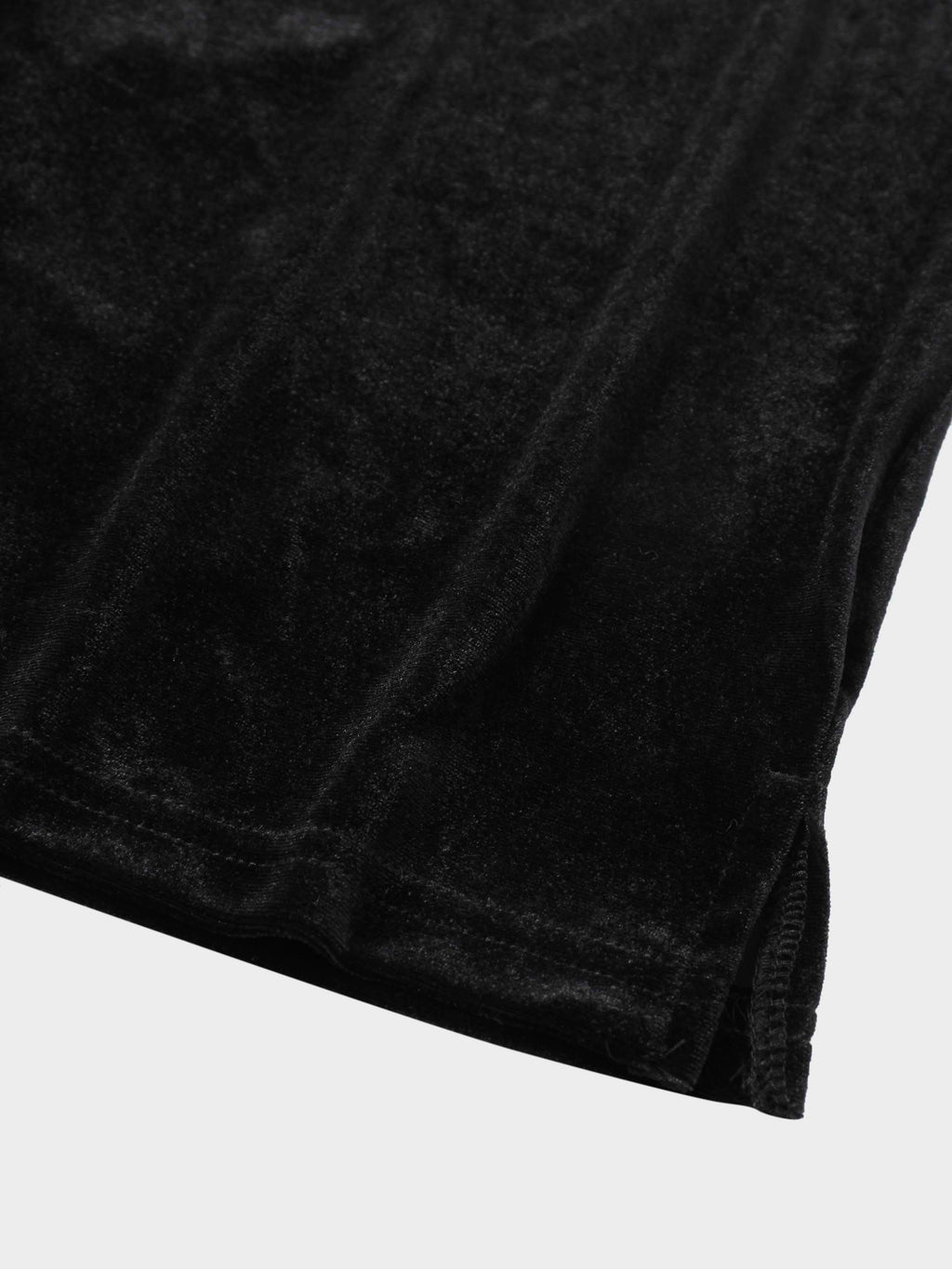 Velour Wrap Tie Maxi Dress-Black