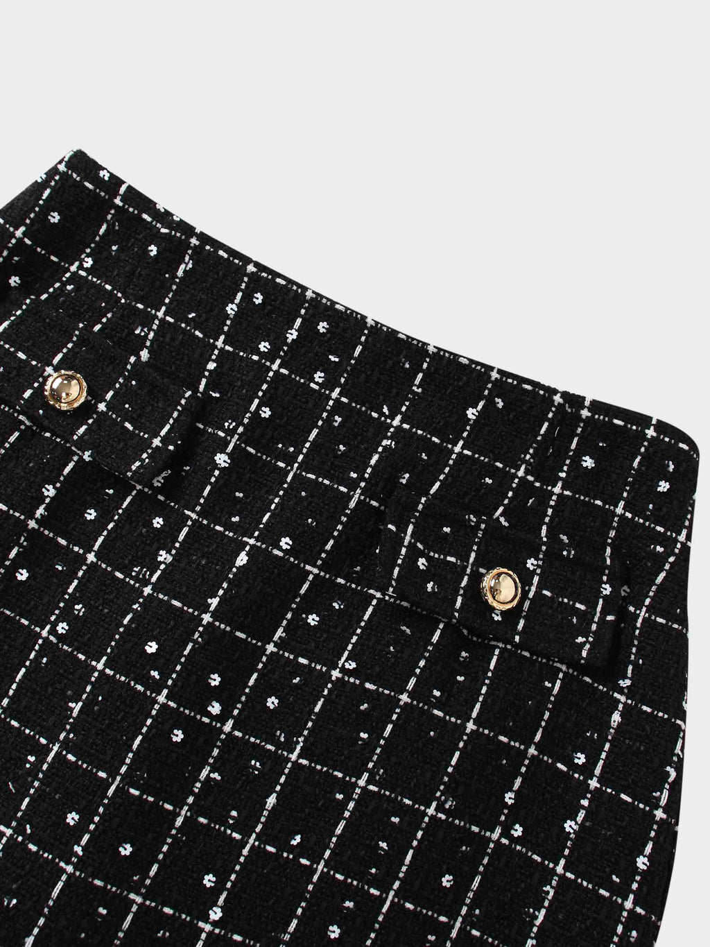 Short Pocket Skirt-Black/White