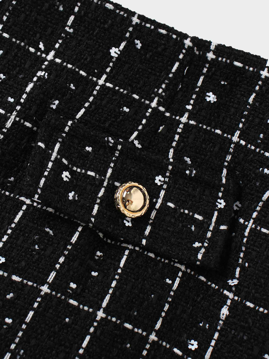 Short Pocket Skirt-Black/White