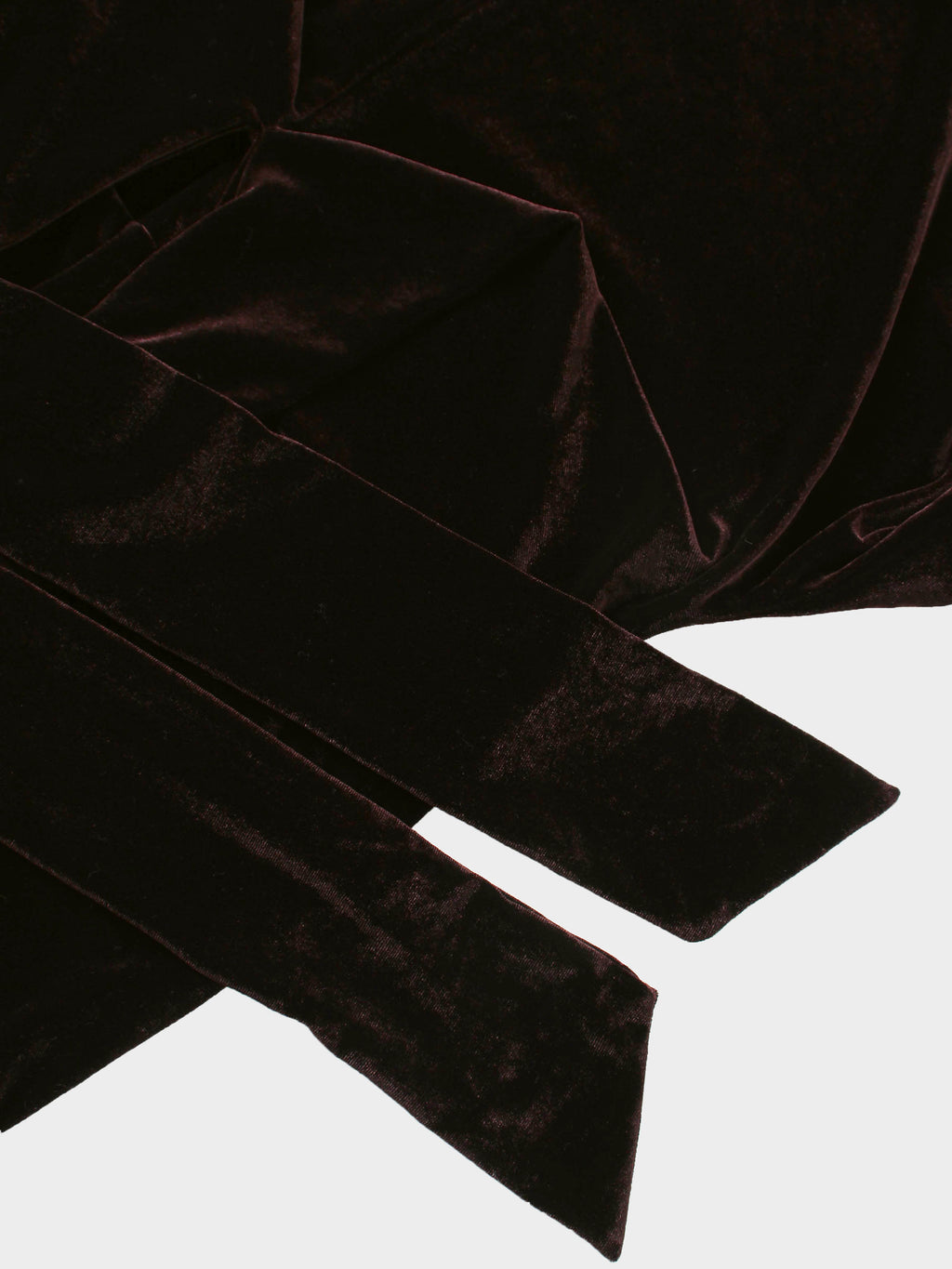 Velour Wrap Tie Maxi Dress-Brown