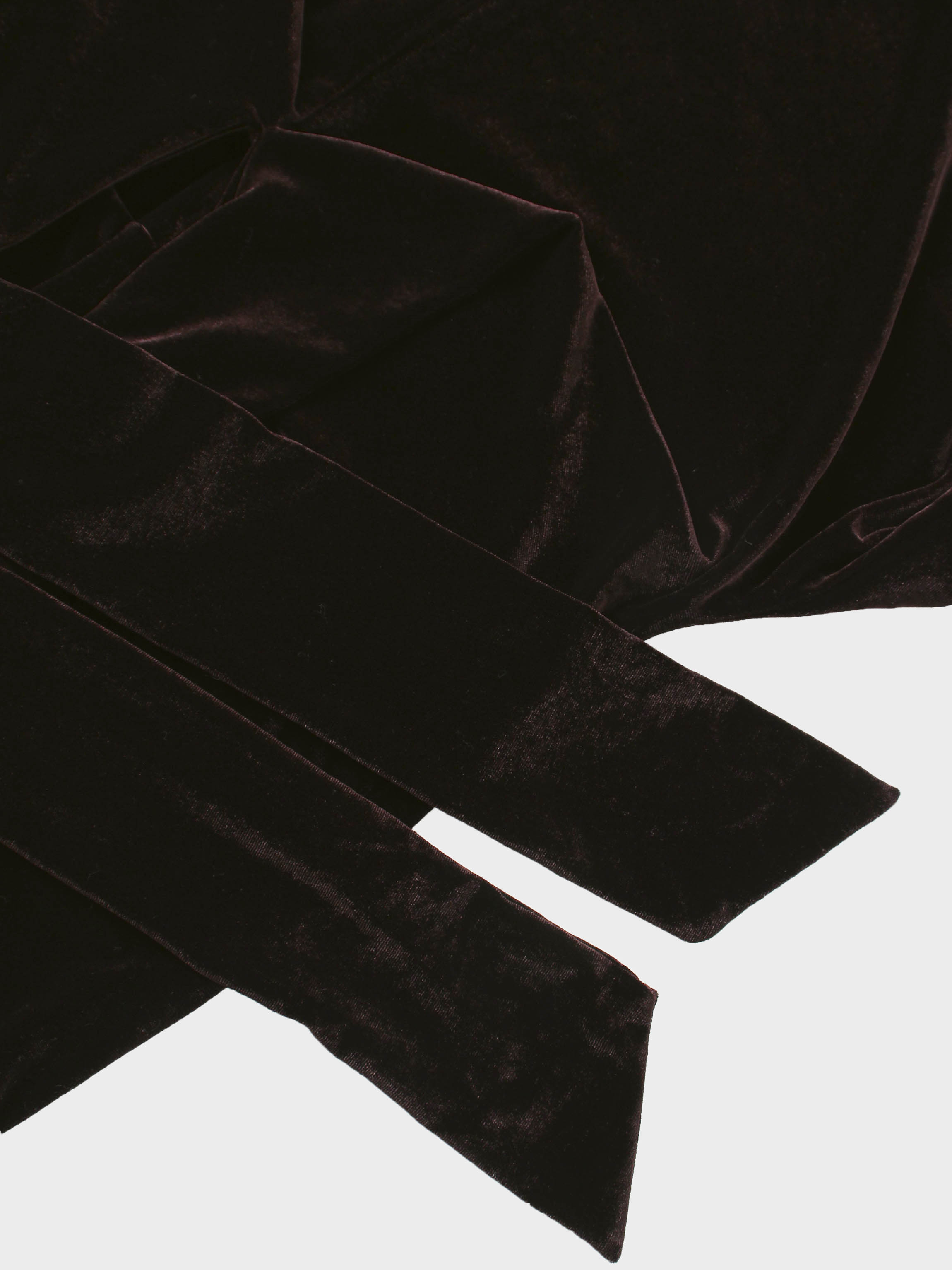 Velour Wrap Tie Maxi Dress-Brown