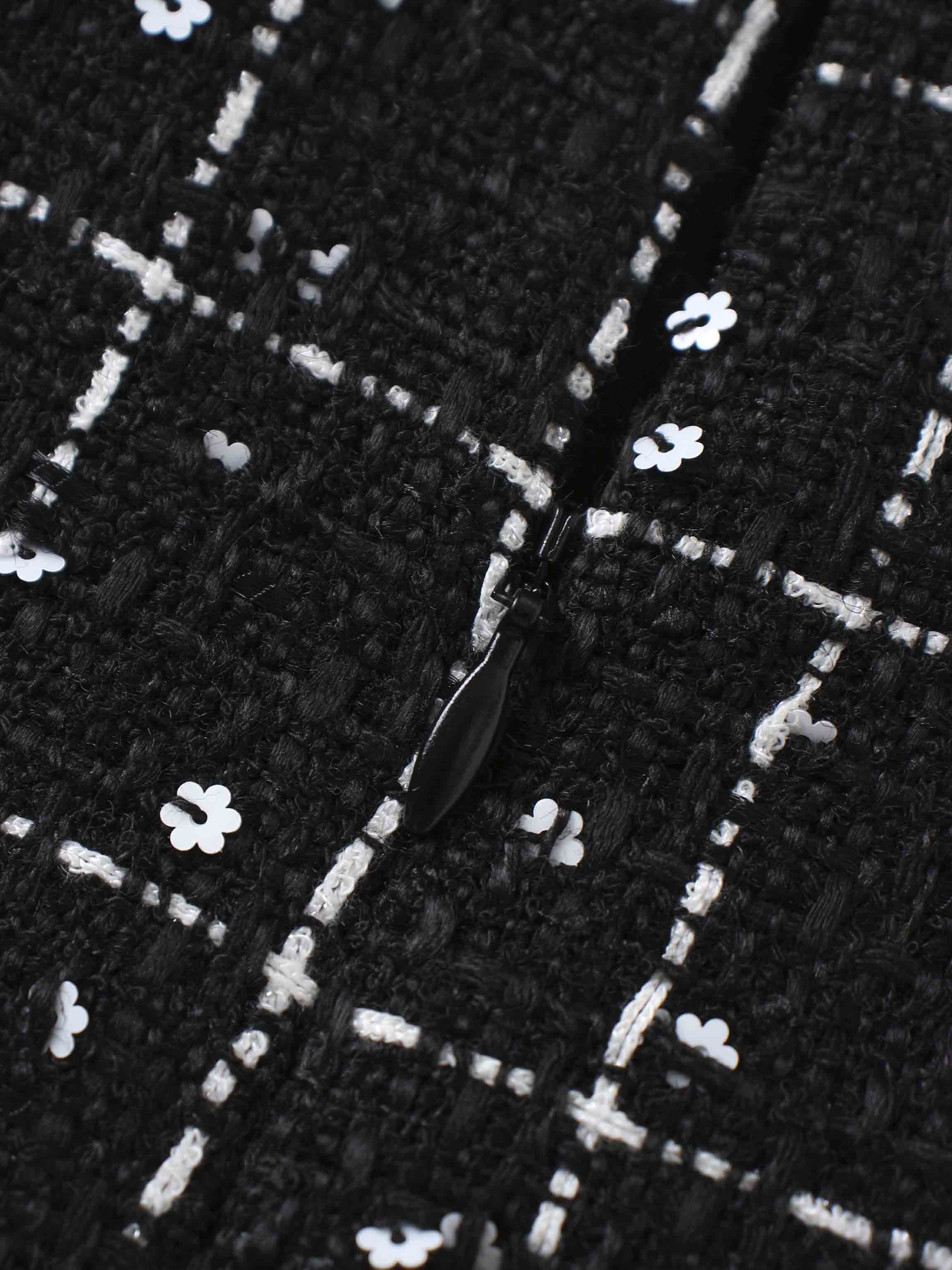 Short Pocket Skirt-Black/White