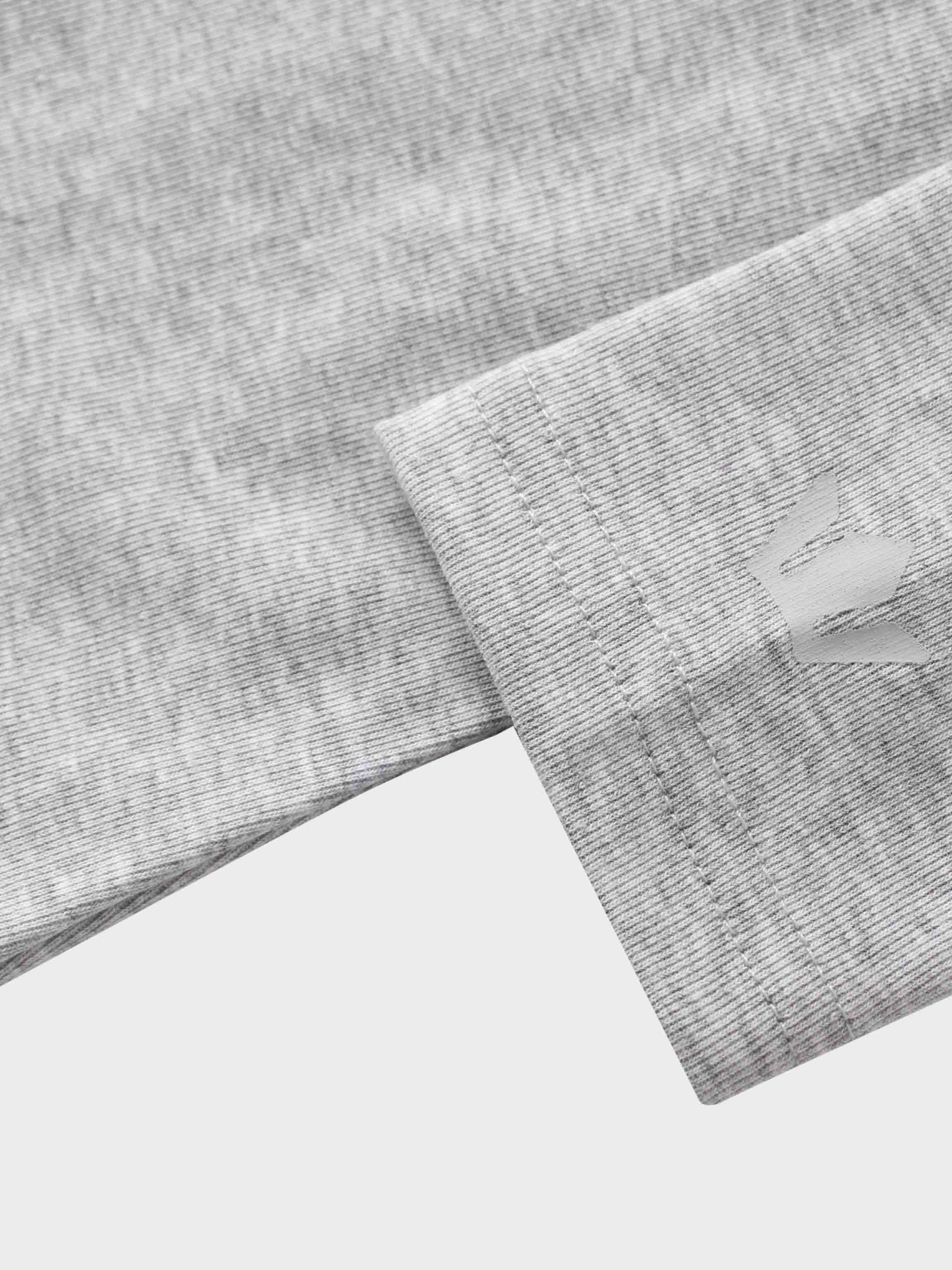 Basic High V Tee Long Sleeve-Dark Heathered Grey