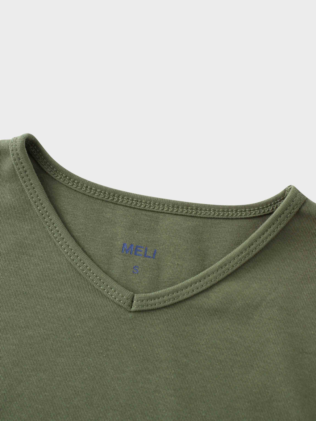 Basic High V Tee Long Sleeve-Army Green
