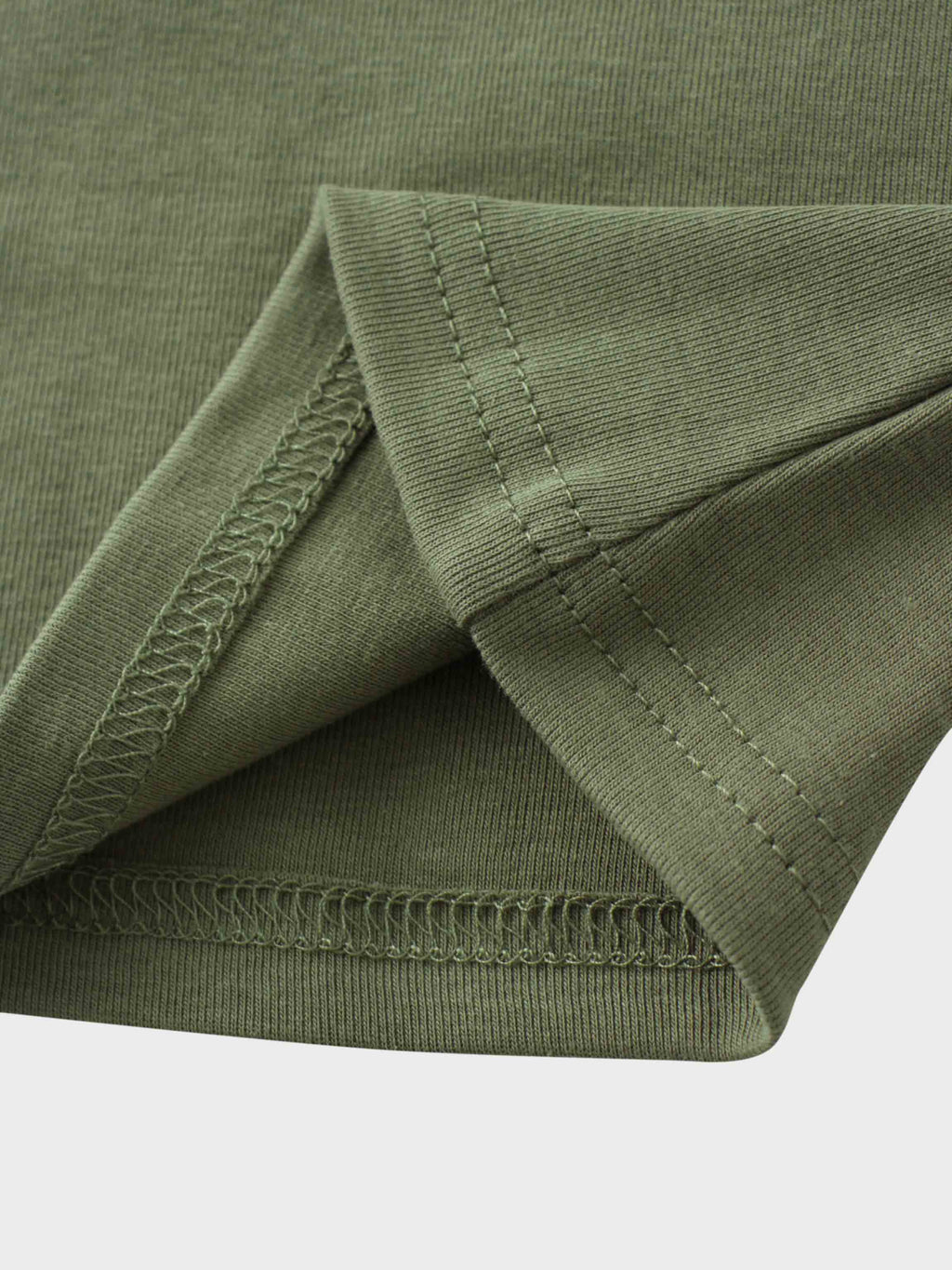 Basic High V Tee Long Sleeve-Army Green