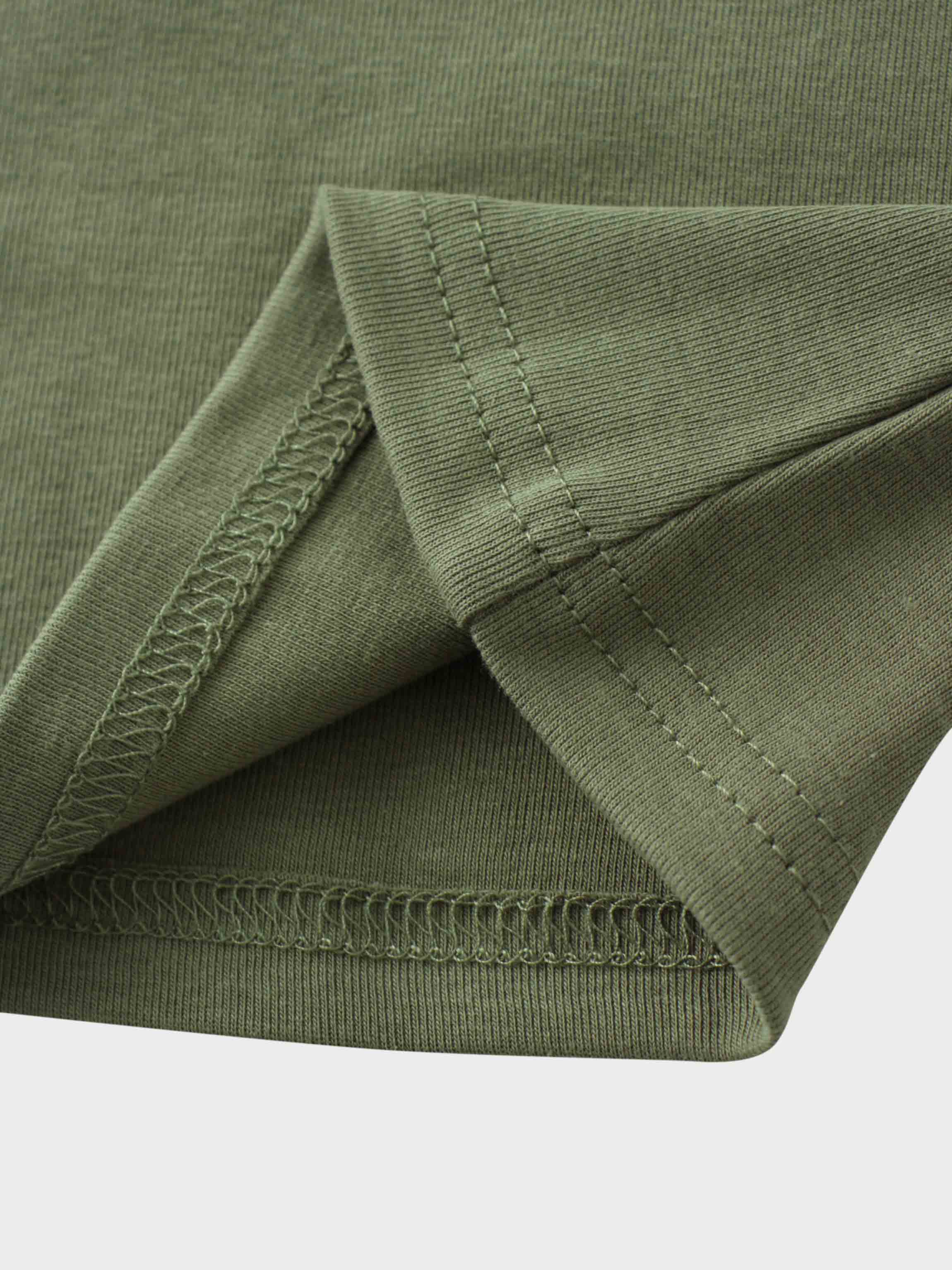 Basic High V Tee Long Sleeve-Army Green