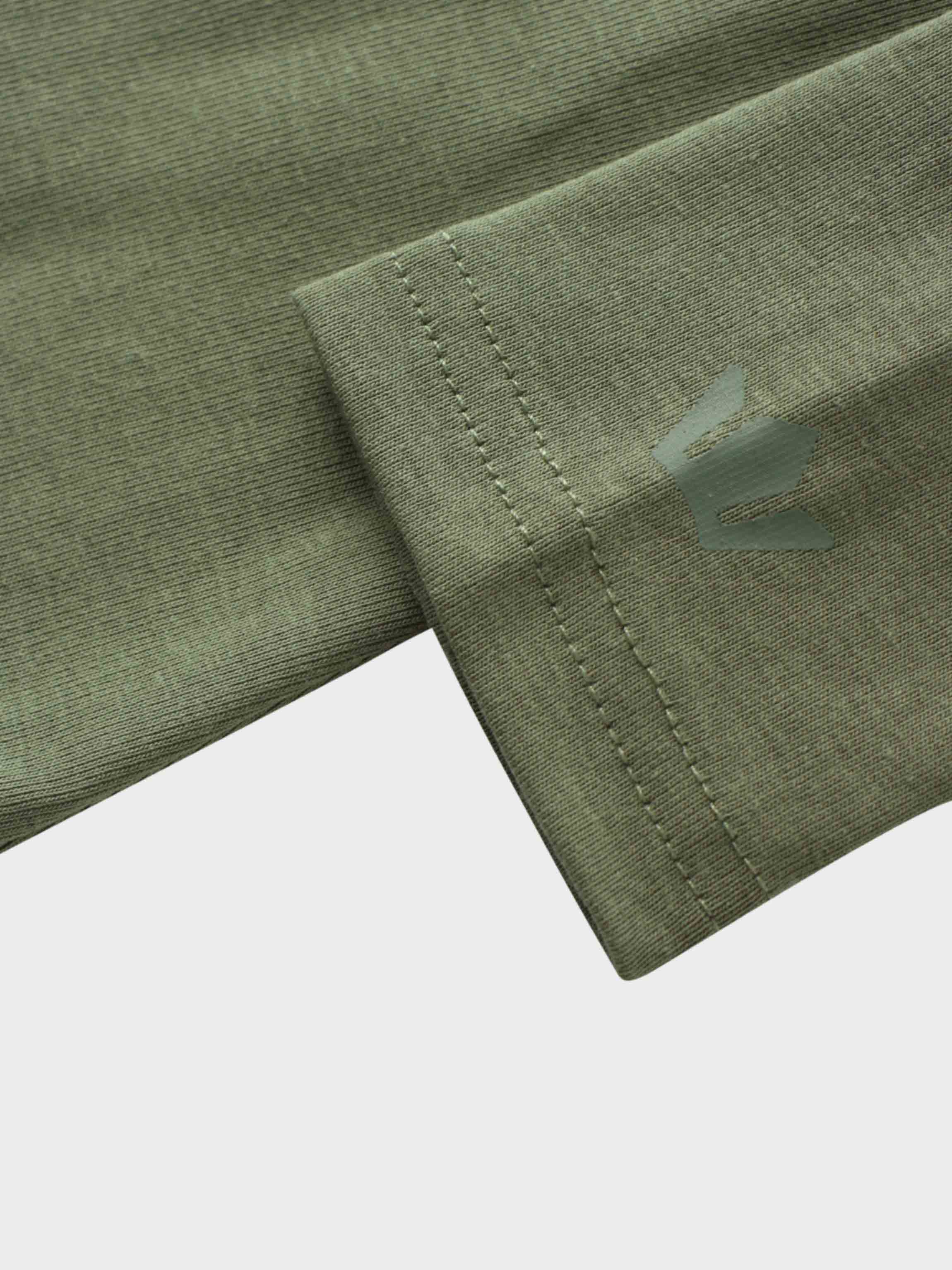 Basic High V Tee Long Sleeve-Army Green
