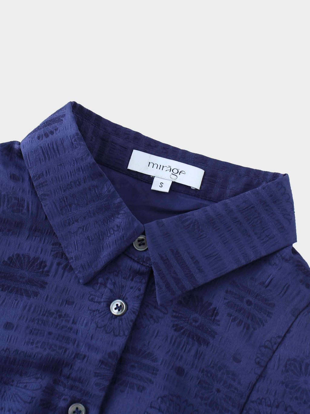 Collared A-Line Shirtdress-Navy