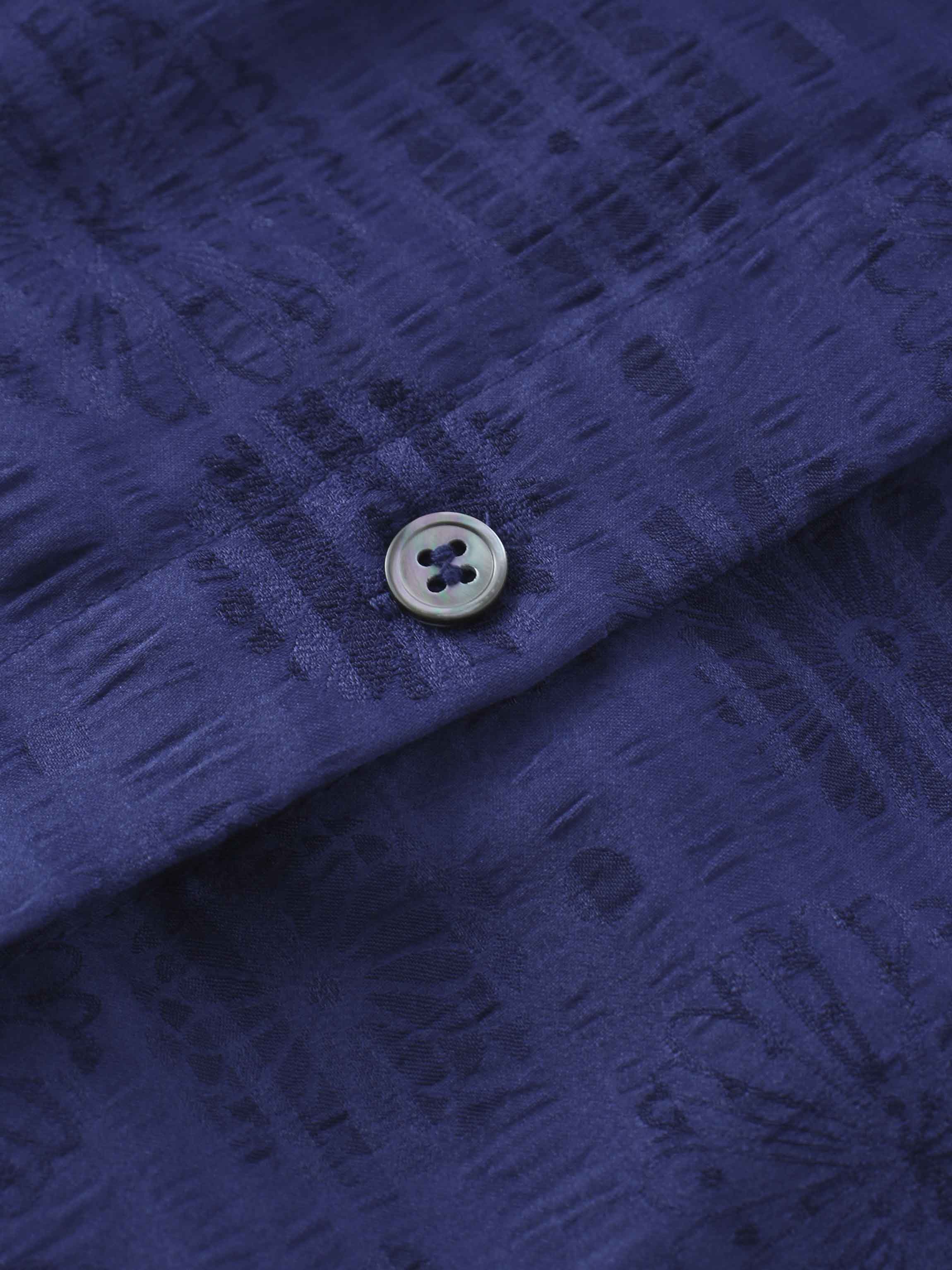 Collared A-Line Shirtdress-Navy