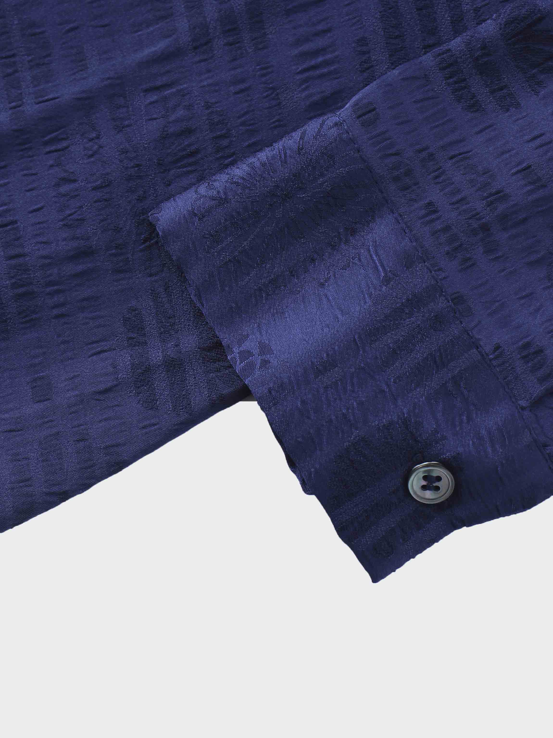 Collared A-Line Shirtdress-Navy