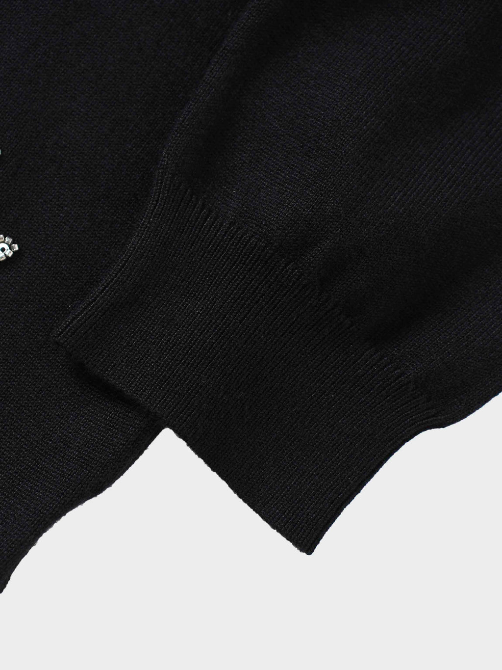 Beaded Flower Sweater-Black