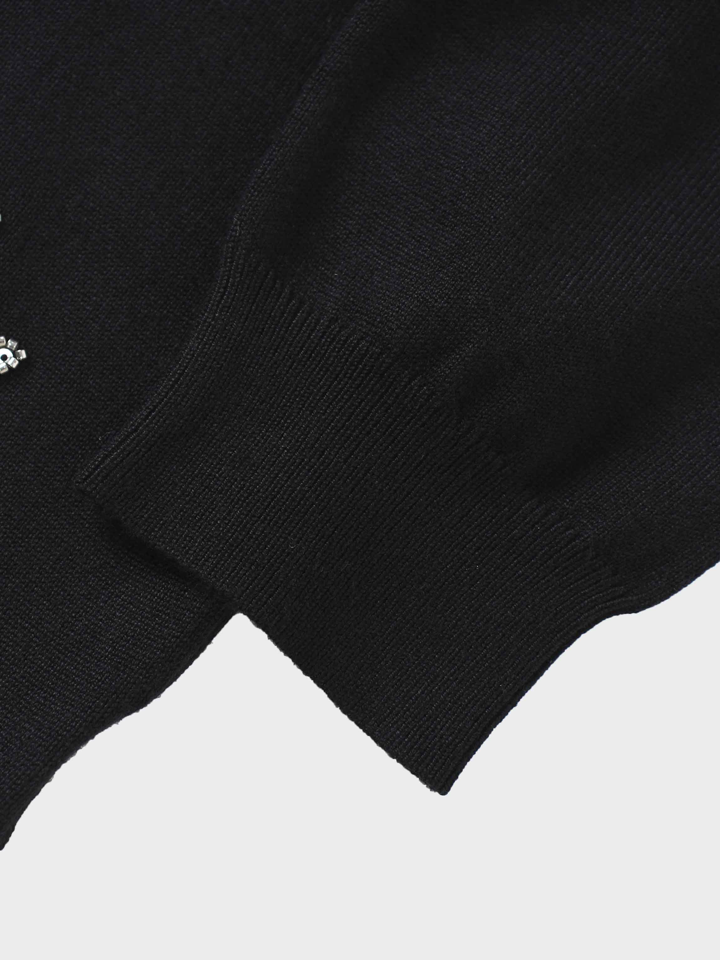 Beaded Flower Sweater-Black