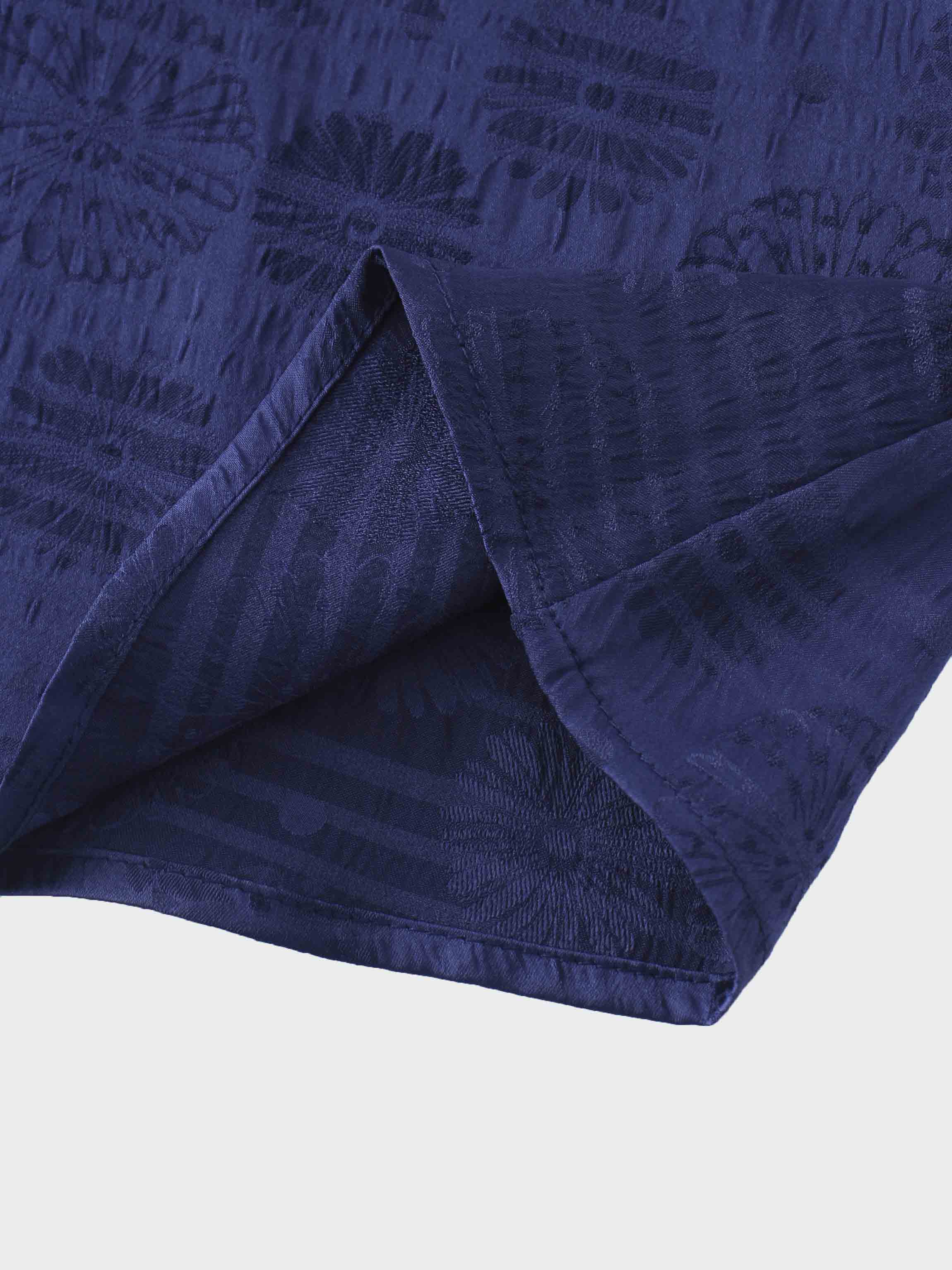 Collared A-Line Shirtdress-Navy