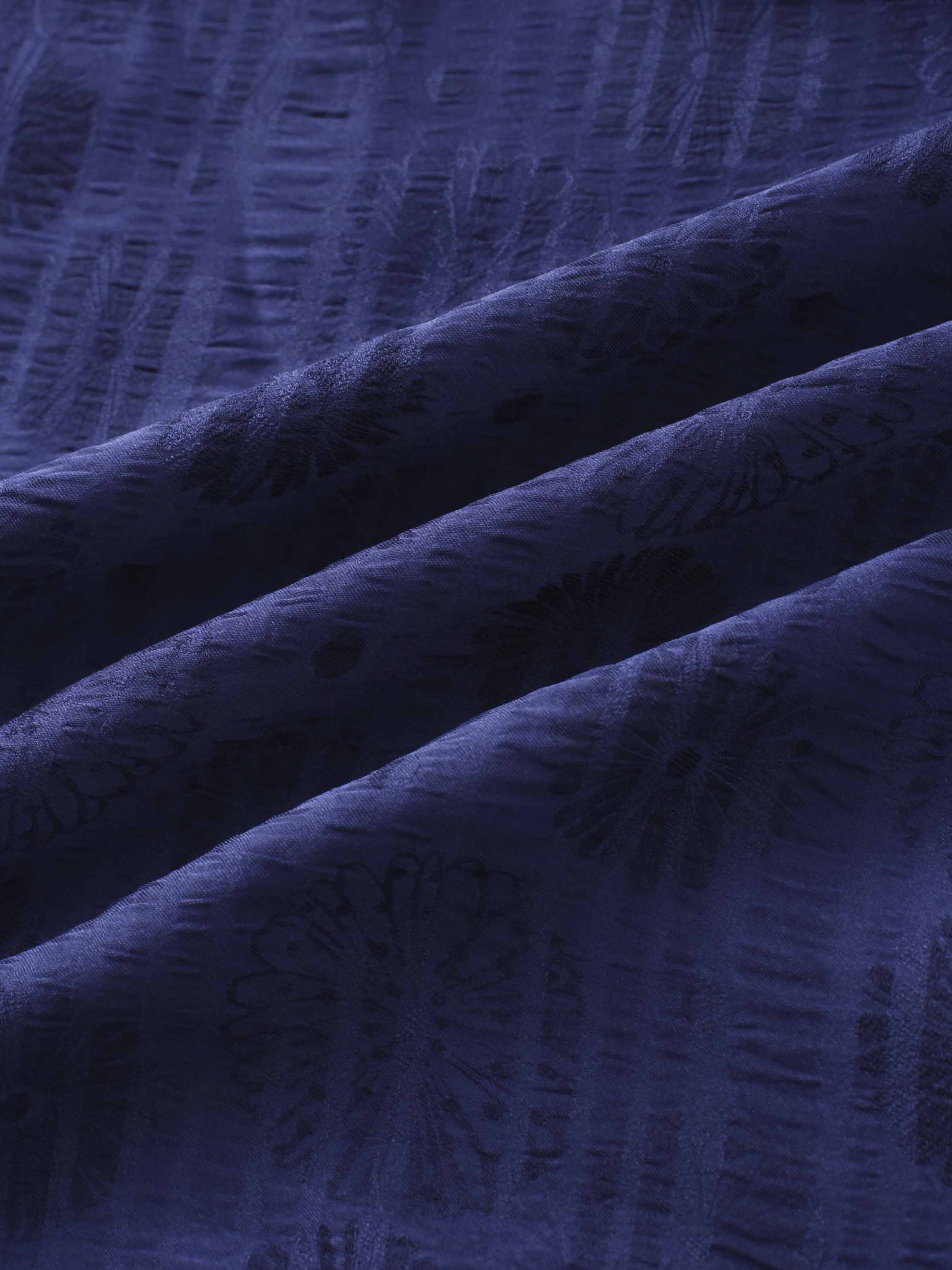 Collared A-Line Shirtdress-Navy