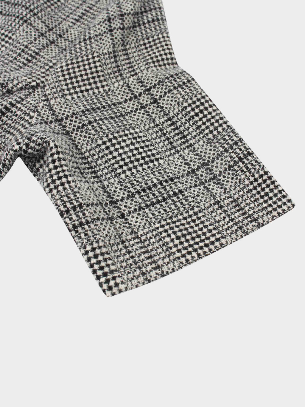 Front Pleat Square Neck Dress-Black/White Plaid