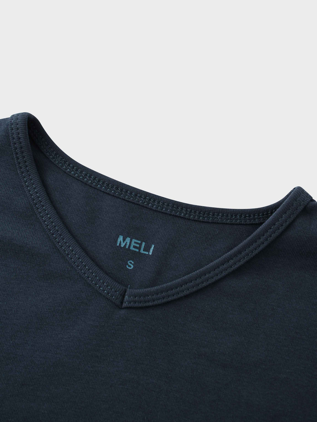 Basic High V Tee Long Sleeve-Deep Navy
