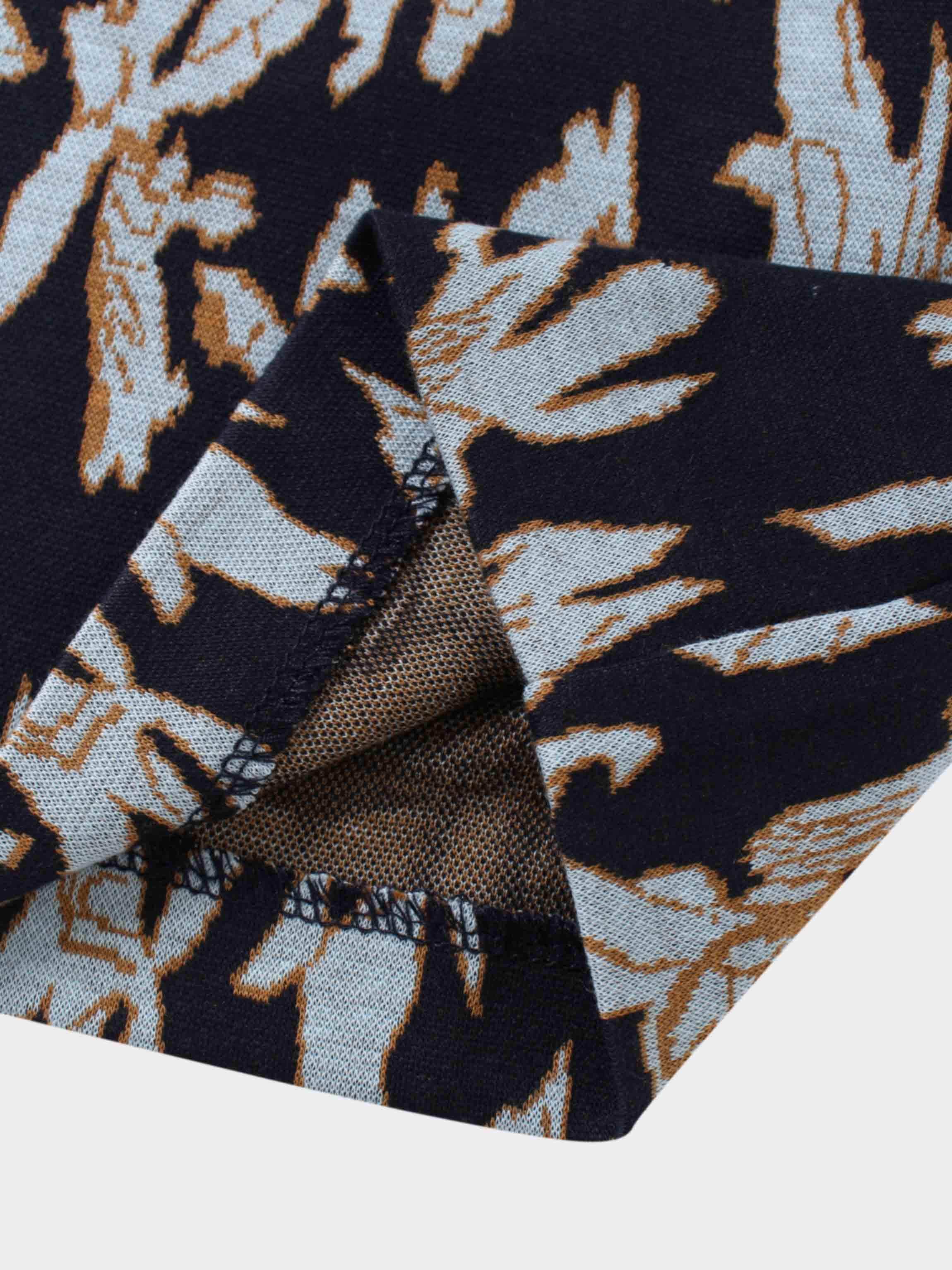 Boxy Mock Neck Top-Blue Floral