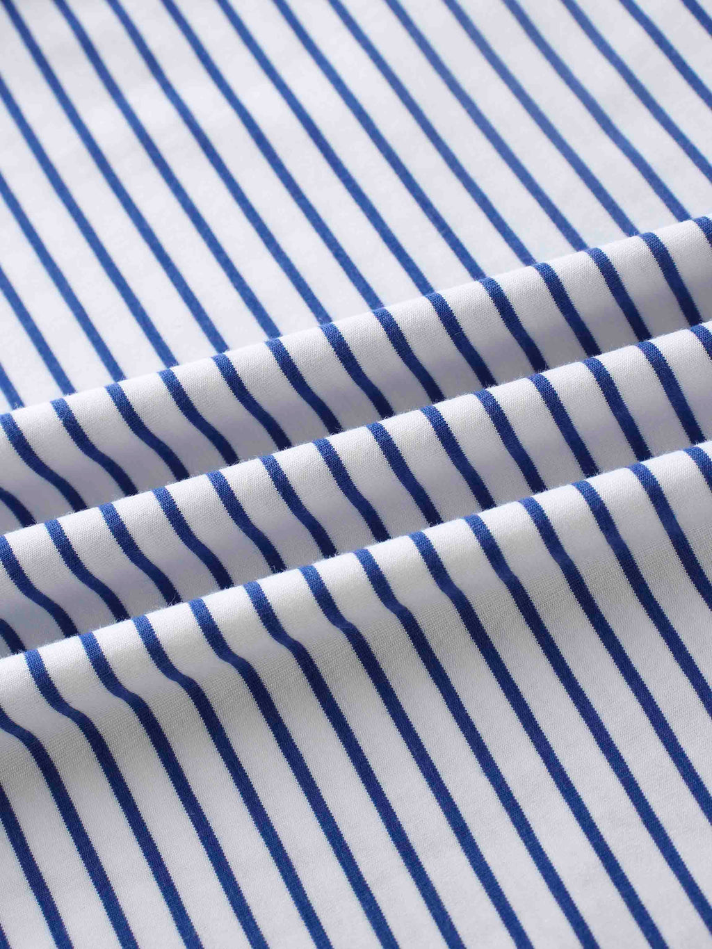 Flat Striped High V Long Sleeve-White/Navy