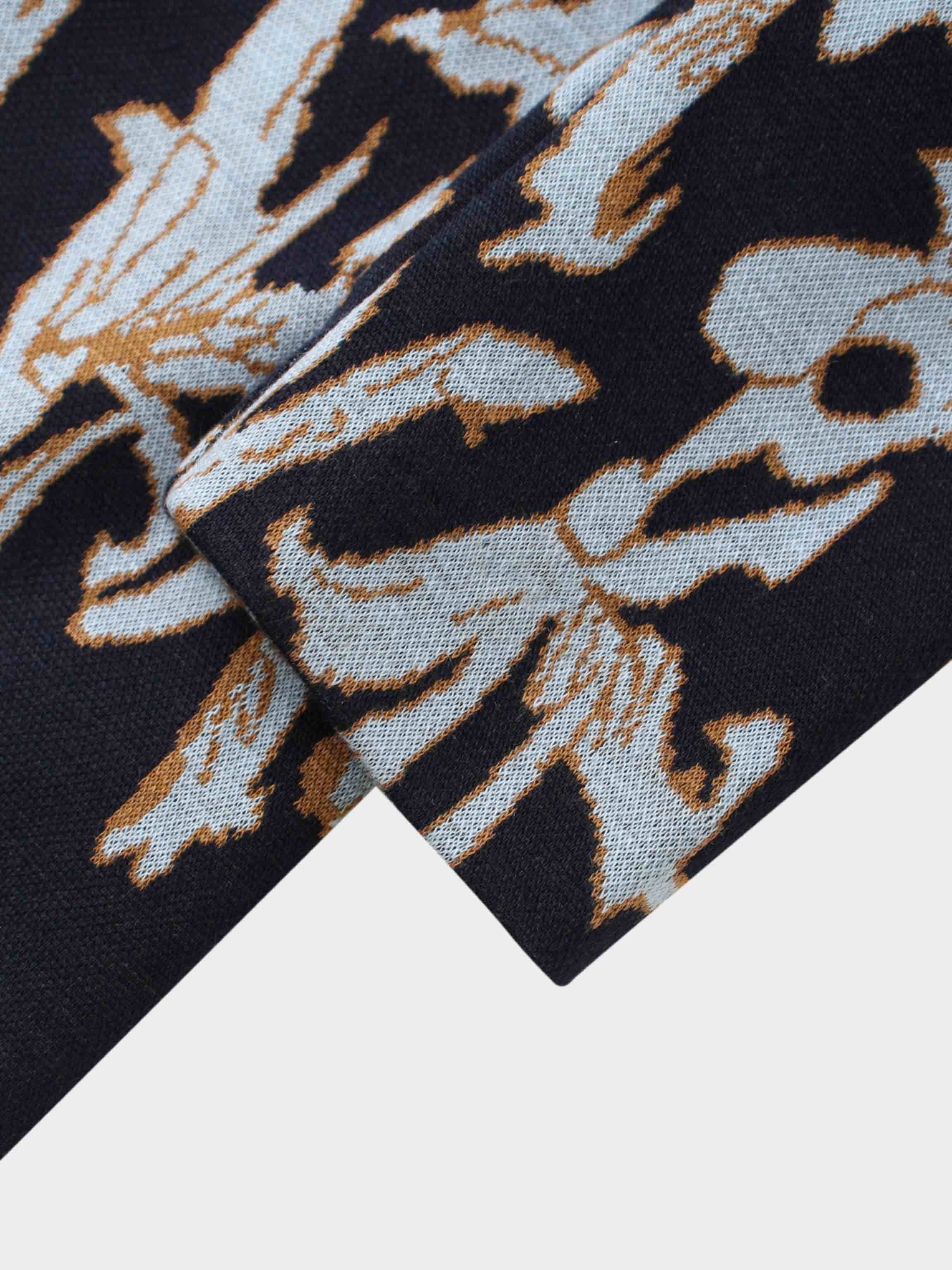 Boxy Mock Neck Top-Blue Floral