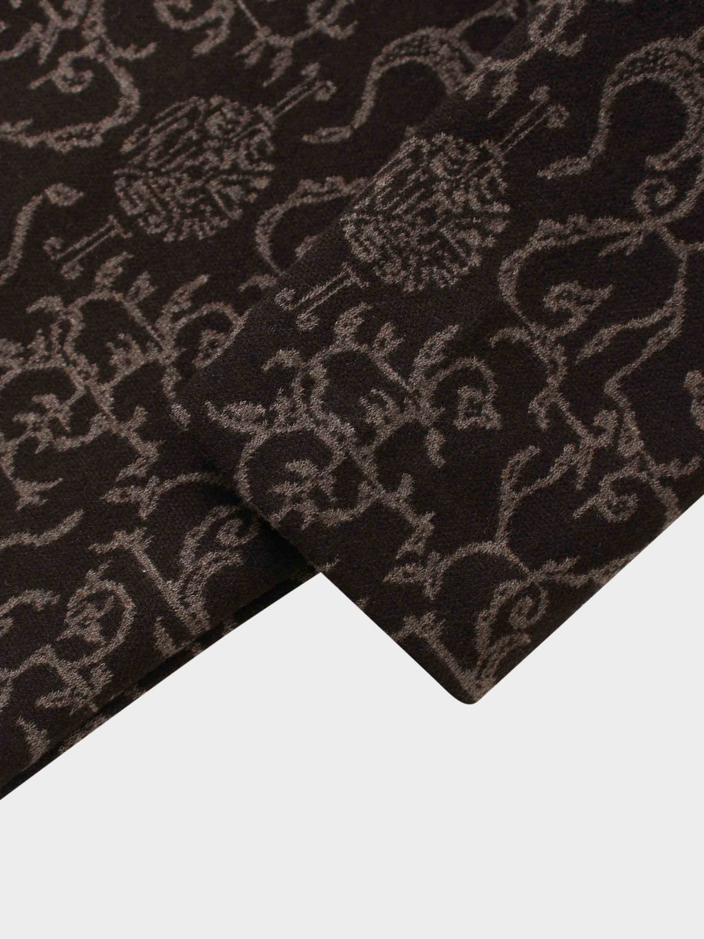 Boxy Mock Neck Top-Brown Vines