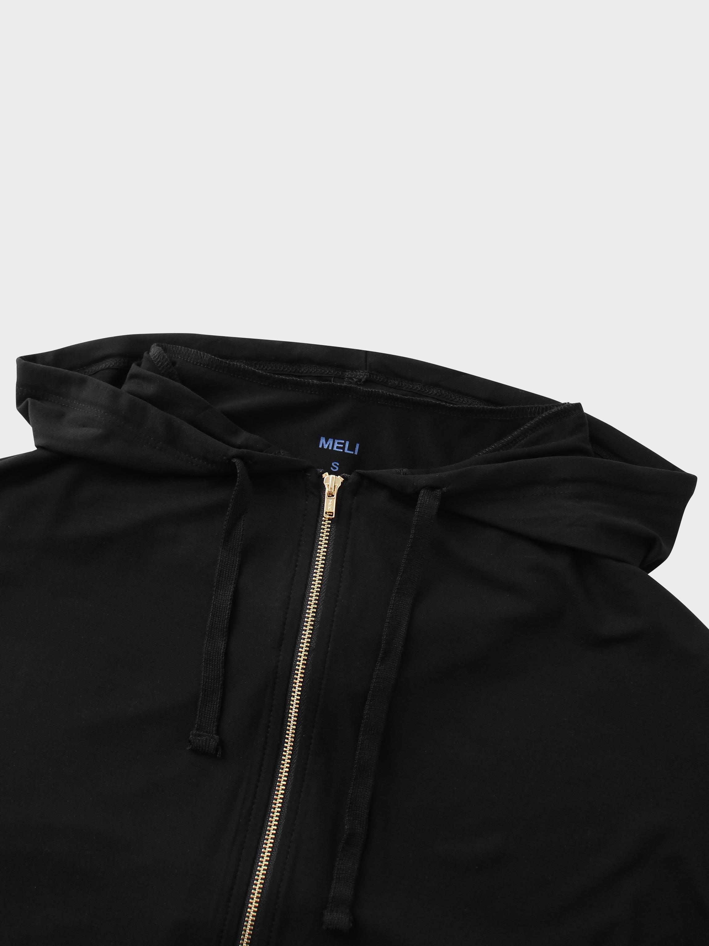 ZIP UP HOODIE-BLACK