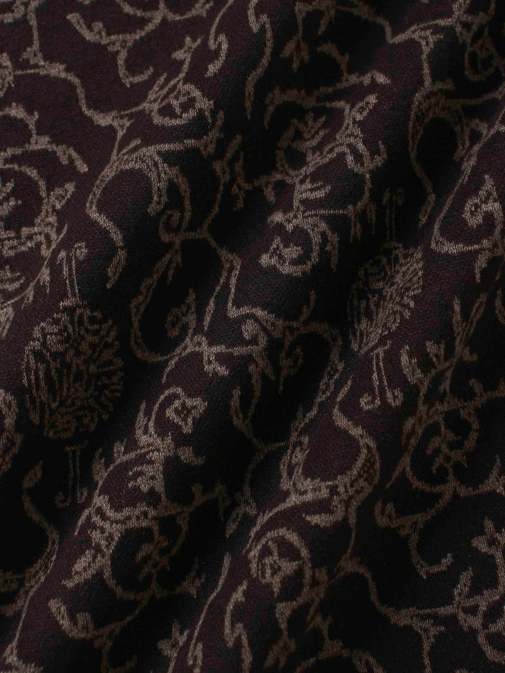 Boxy Mock Neck Top-Brown Vines