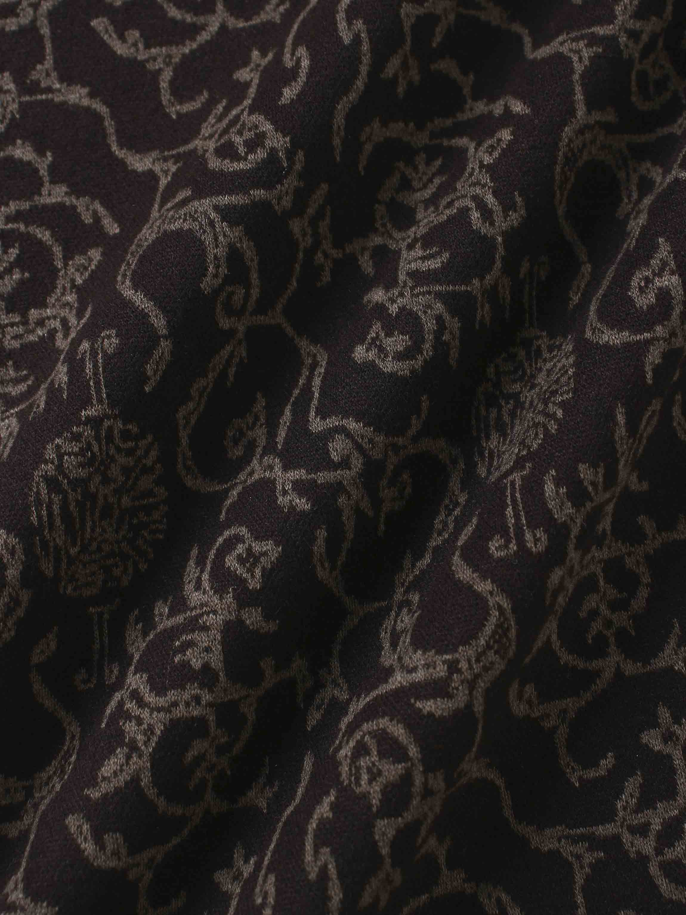 Boxy Mock Neck Top-Brown Vines