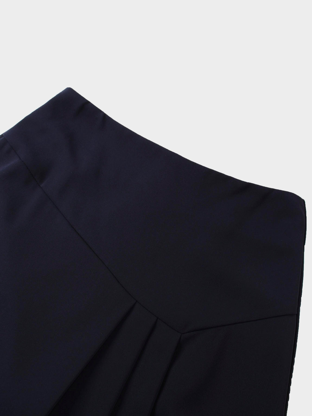 Side Pleat A-Line Short Skirt-Navy