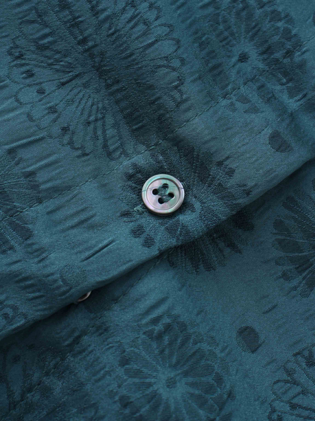 Collared A-Line Shirtdress-Teal Floral