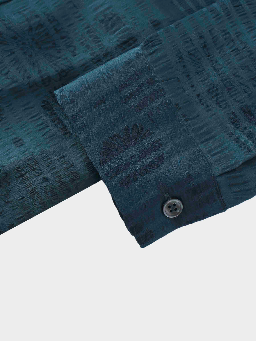 Collared A-Line Shirtdress-Teal Floral