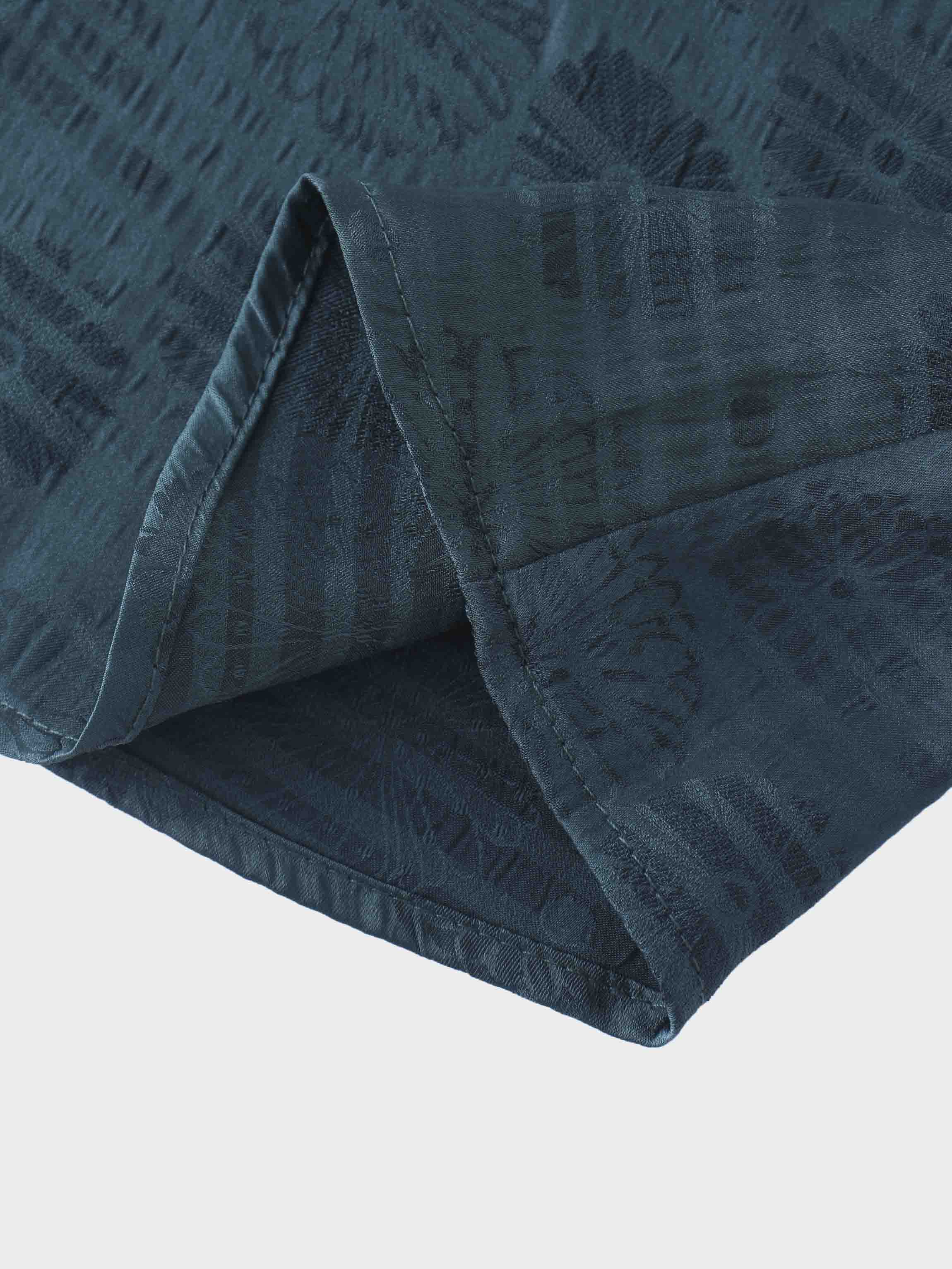 Collared A-Line Shirtdress-Teal Floral