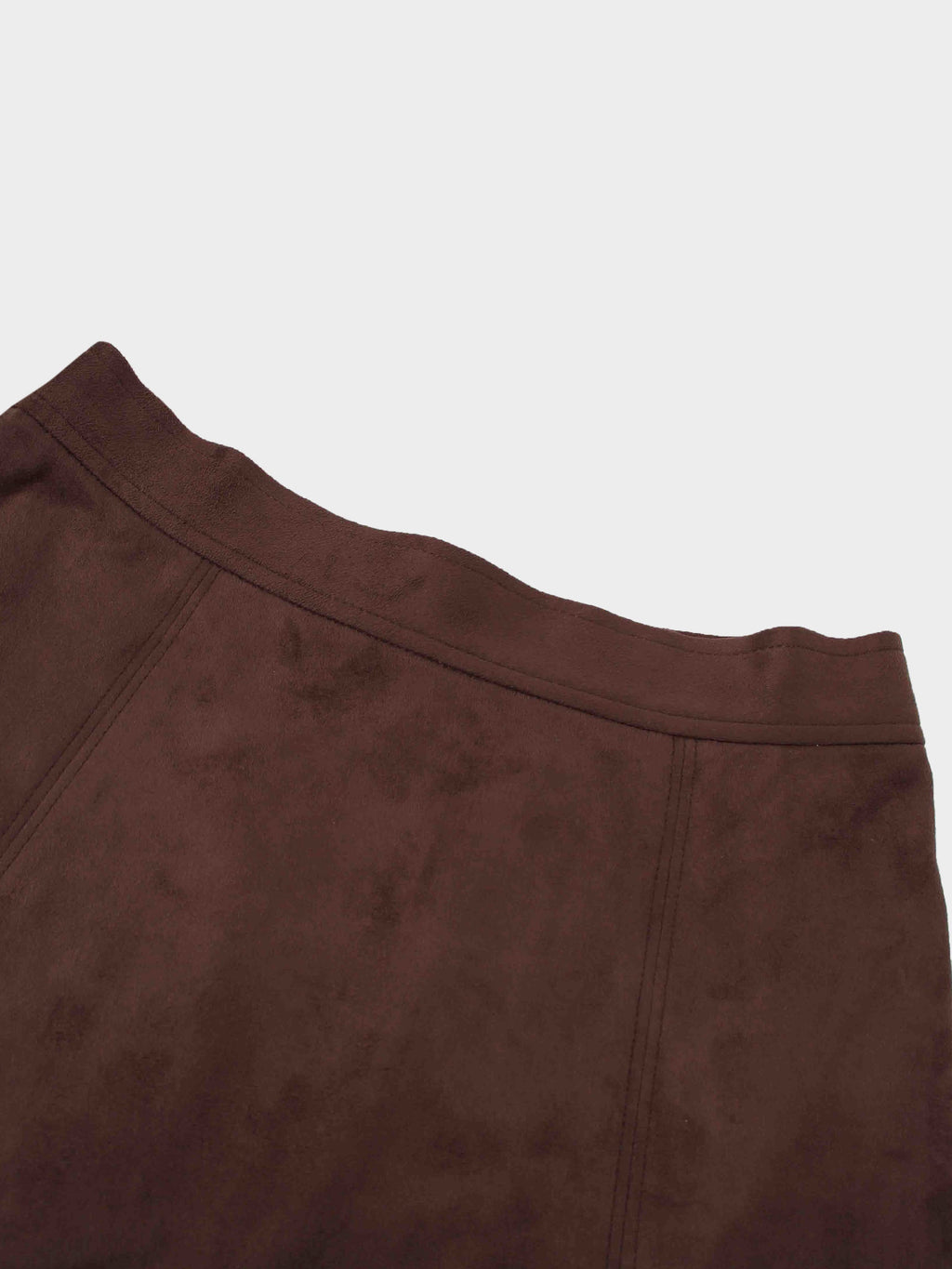 Suede Trumpet Skirt-Brown