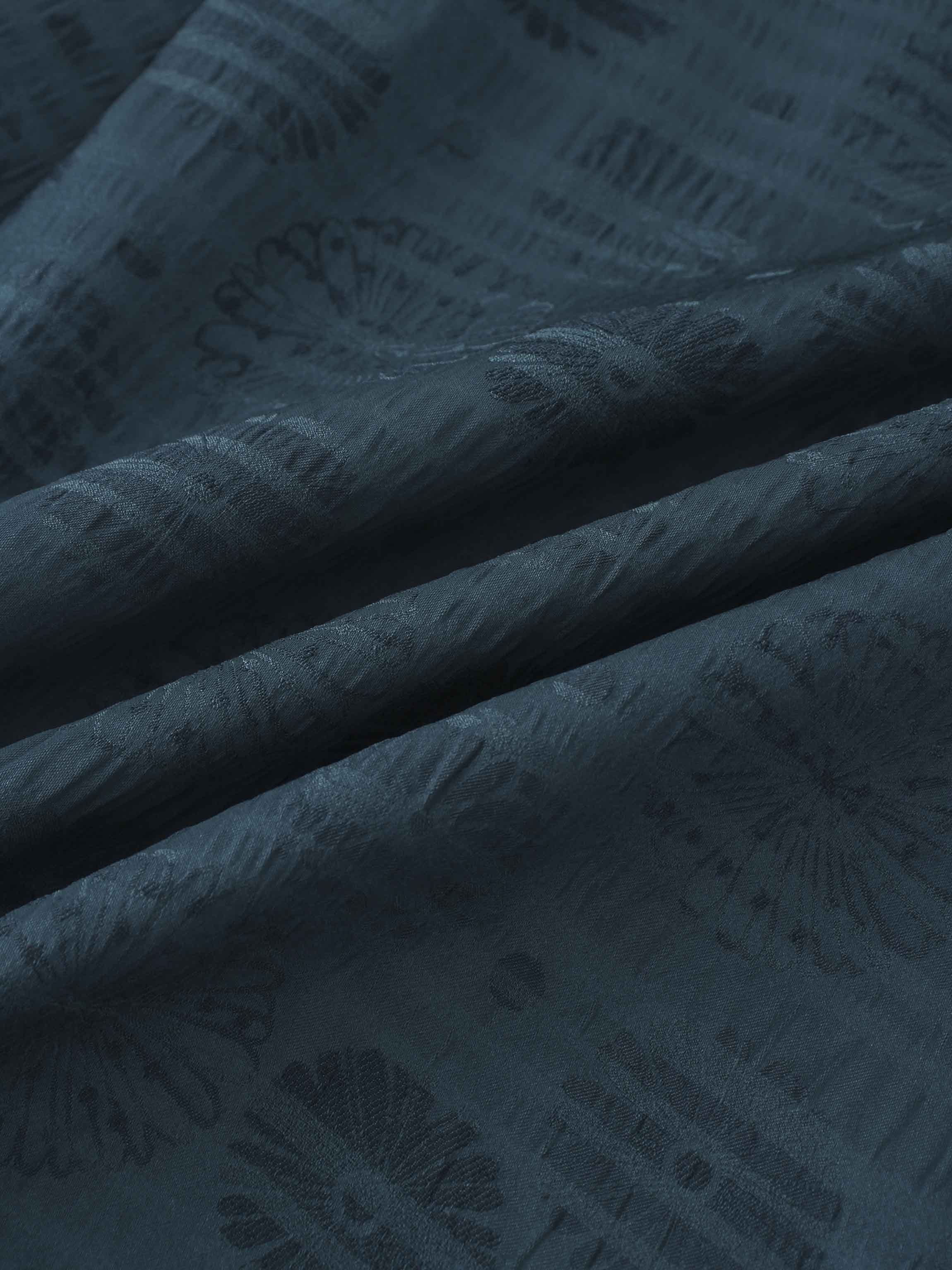 Collared A-Line Shirtdress-Teal Floral