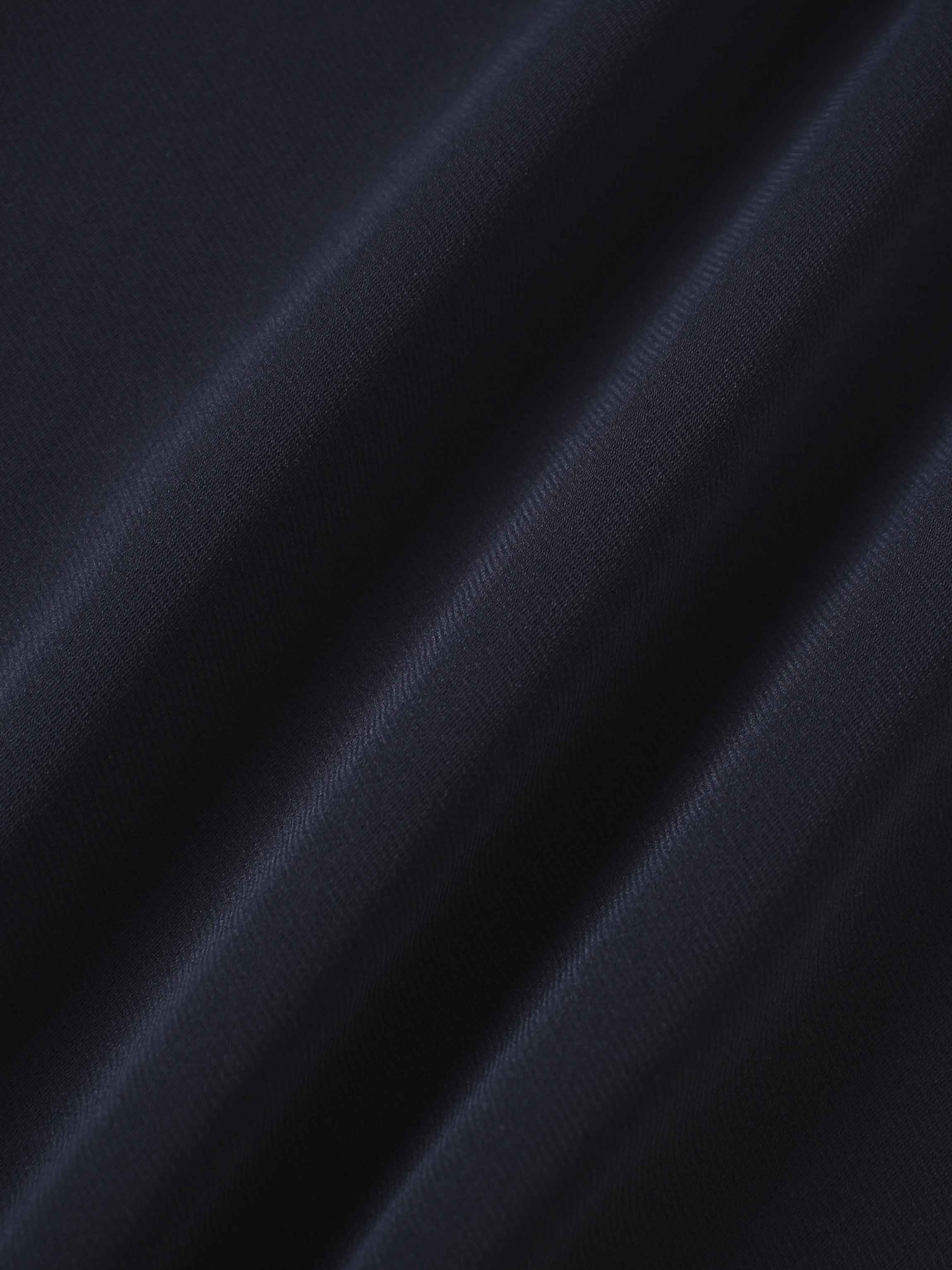 Side Pleat A-Line Short Skirt-Navy