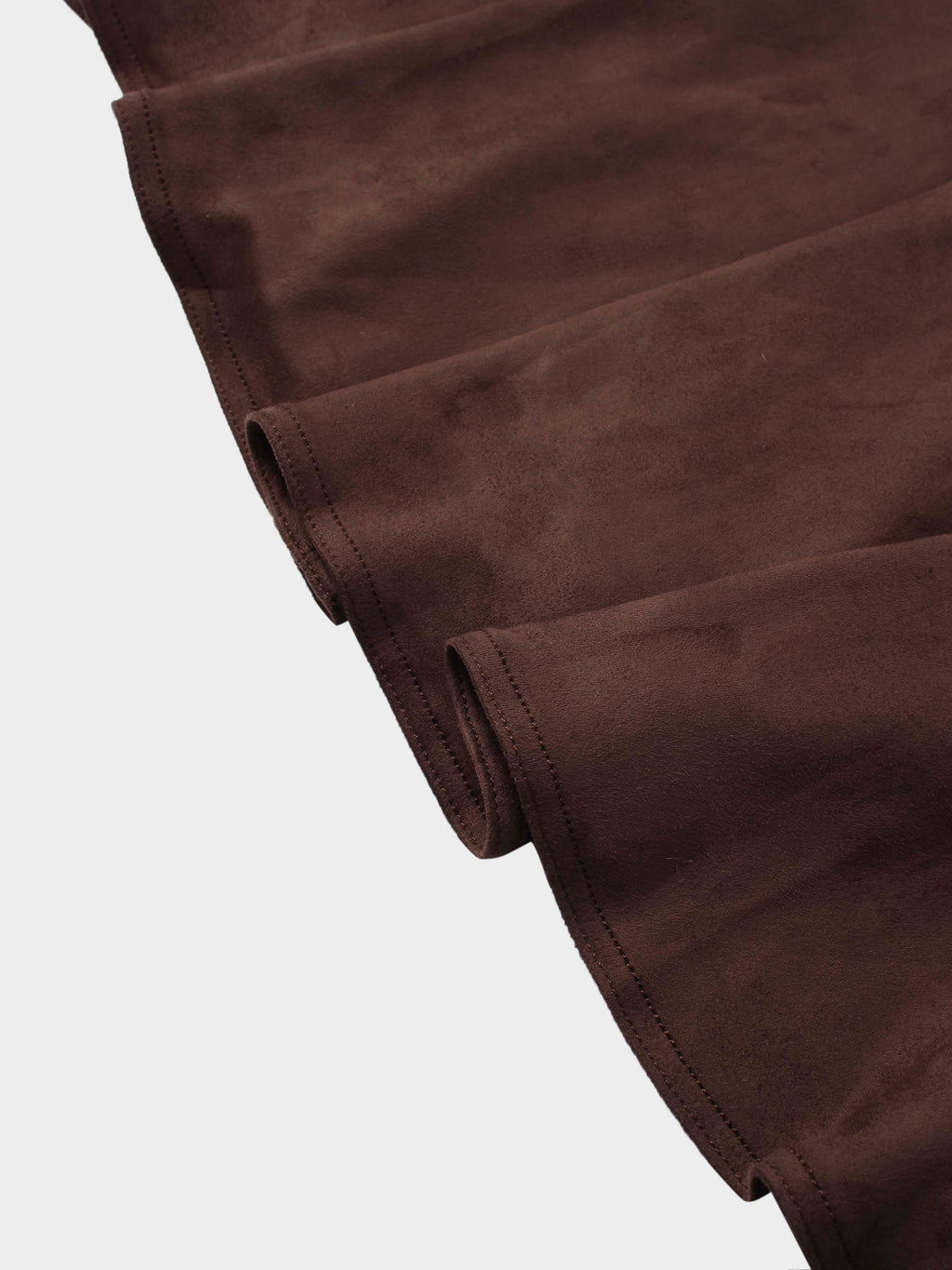 Suede Trumpet Skirt-Brown