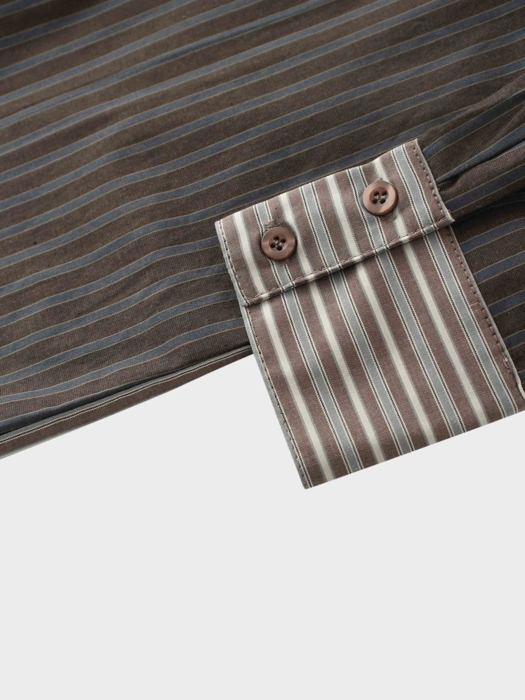 Mix Pinstripe Button Down Shirt-Khaki Stripe