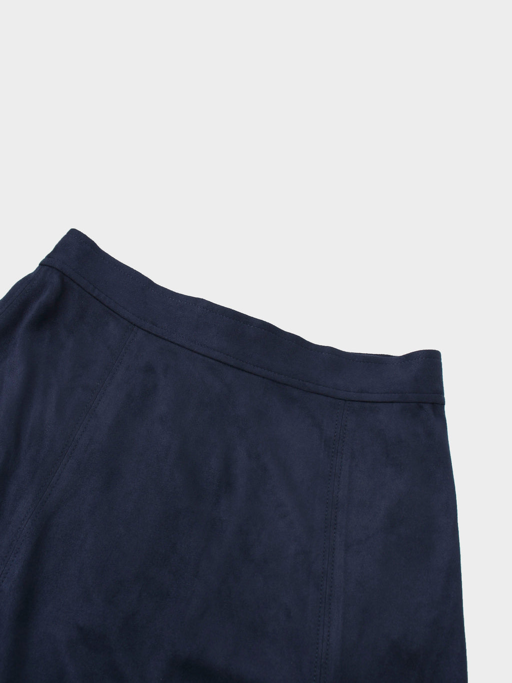 Suede Trumpet Skirt-Navy
