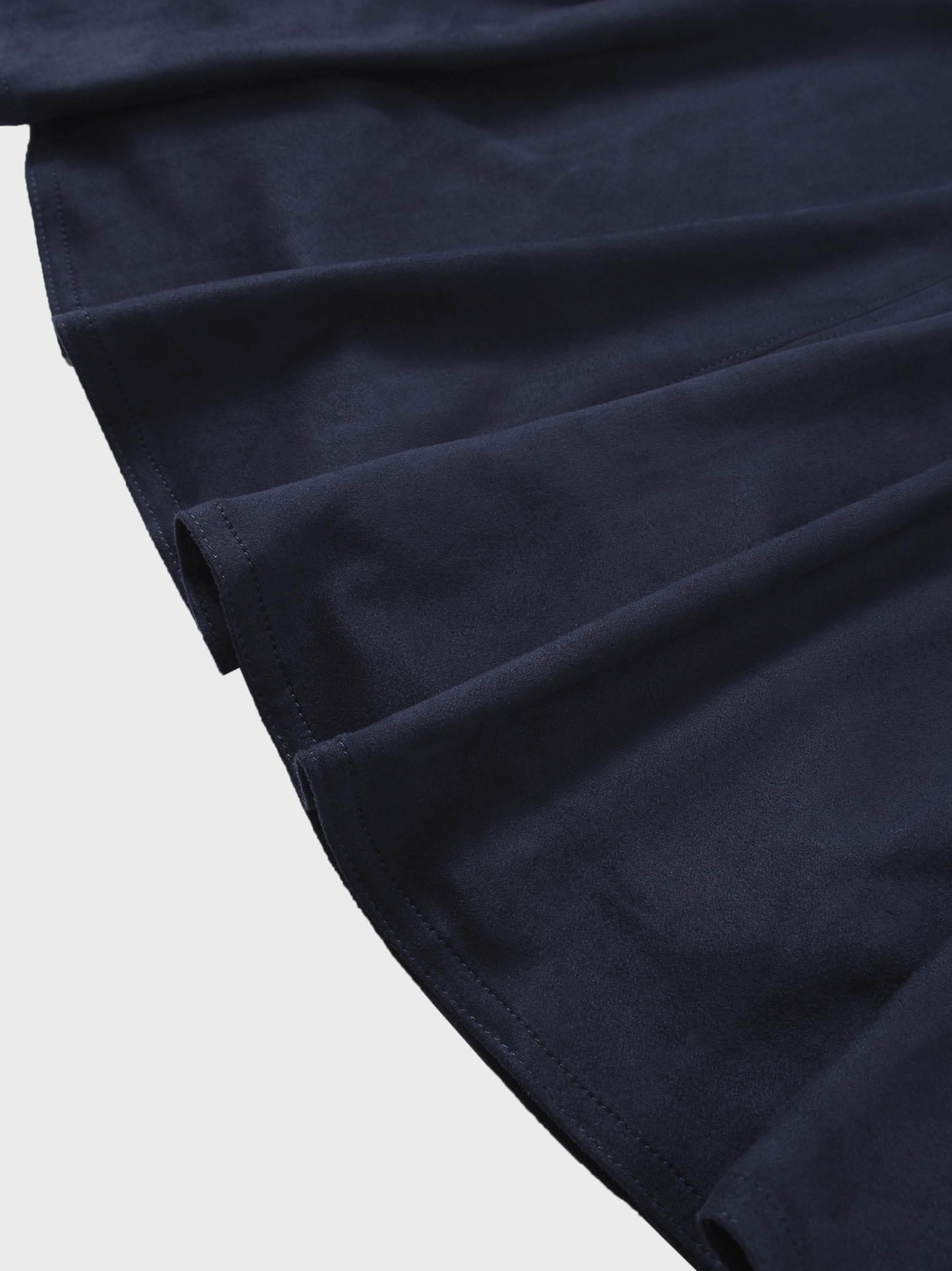 Suede Trumpet Skirt-Navy