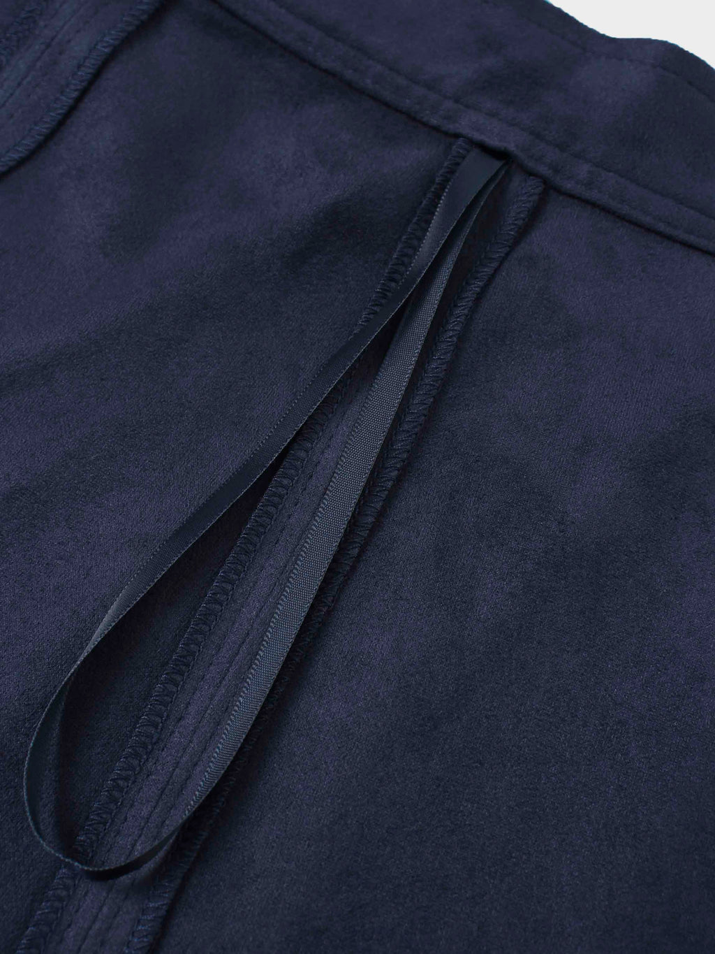 Suede Trumpet Skirt-Navy