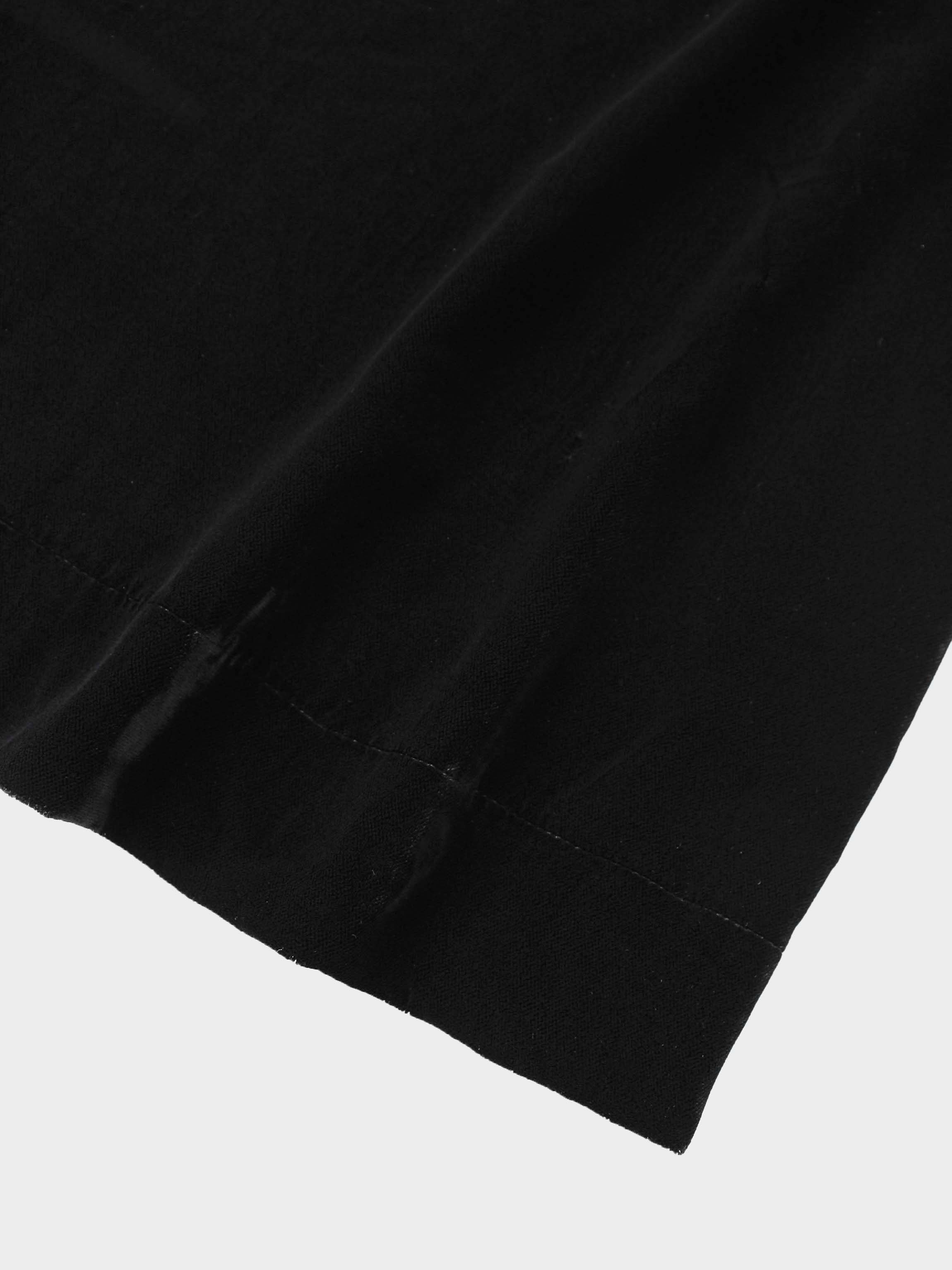 Lace Inlay Velvet Dress-Black