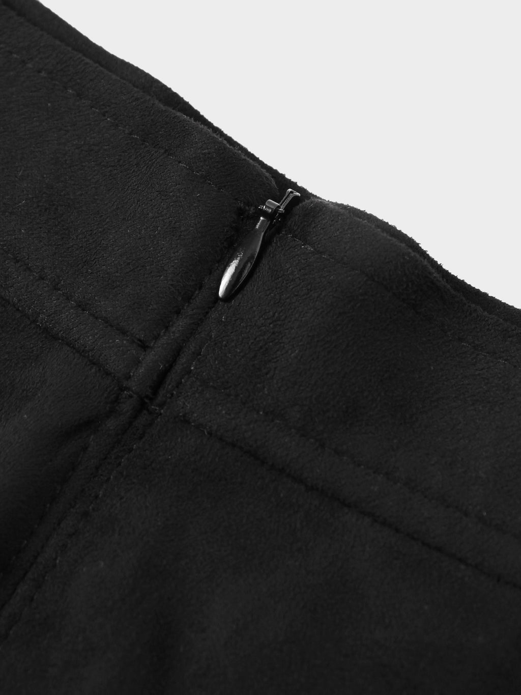 Suede Trumpet Skirt-Black