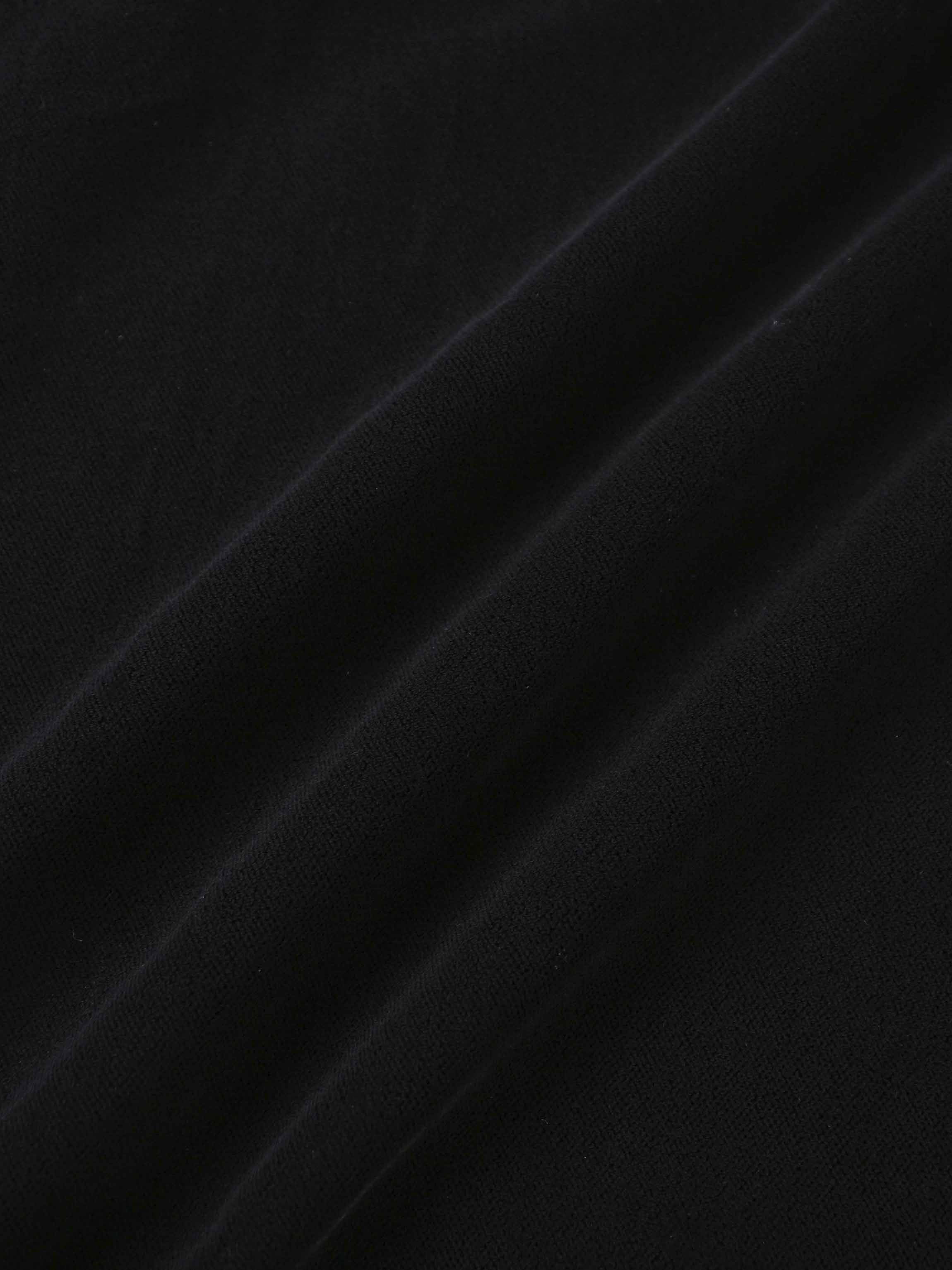 Lace Inlay Velvet Dress-Black